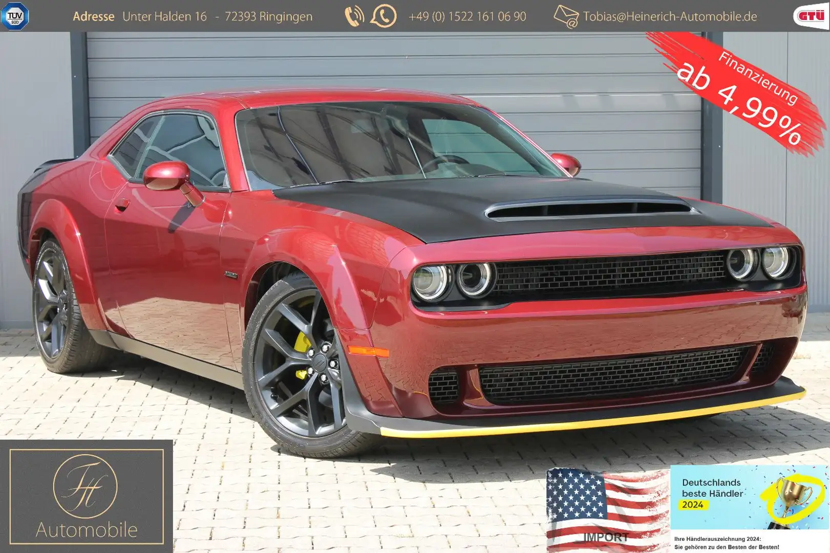 Dodge Challenger WIDEB 5.7 HEMI*381PS*Alpine*Alcantara Rot - 1