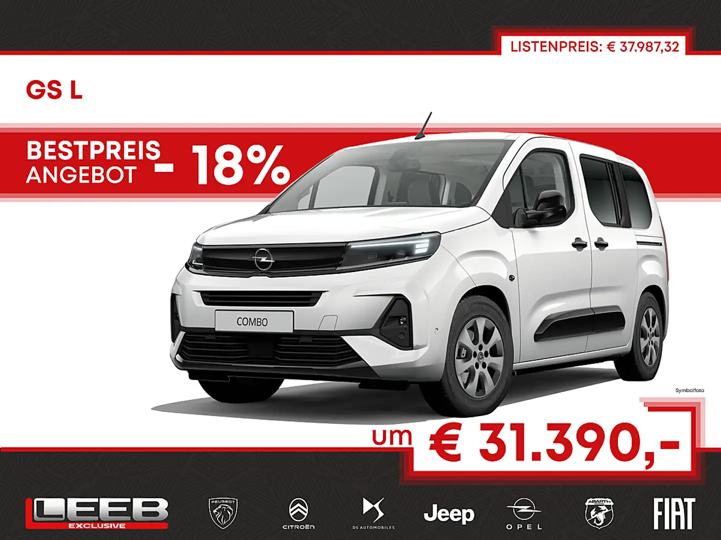 Opel Combo 1.5 Diesel L GS Aut. inkl. Panorama-Glasdach im... Weiß - 1