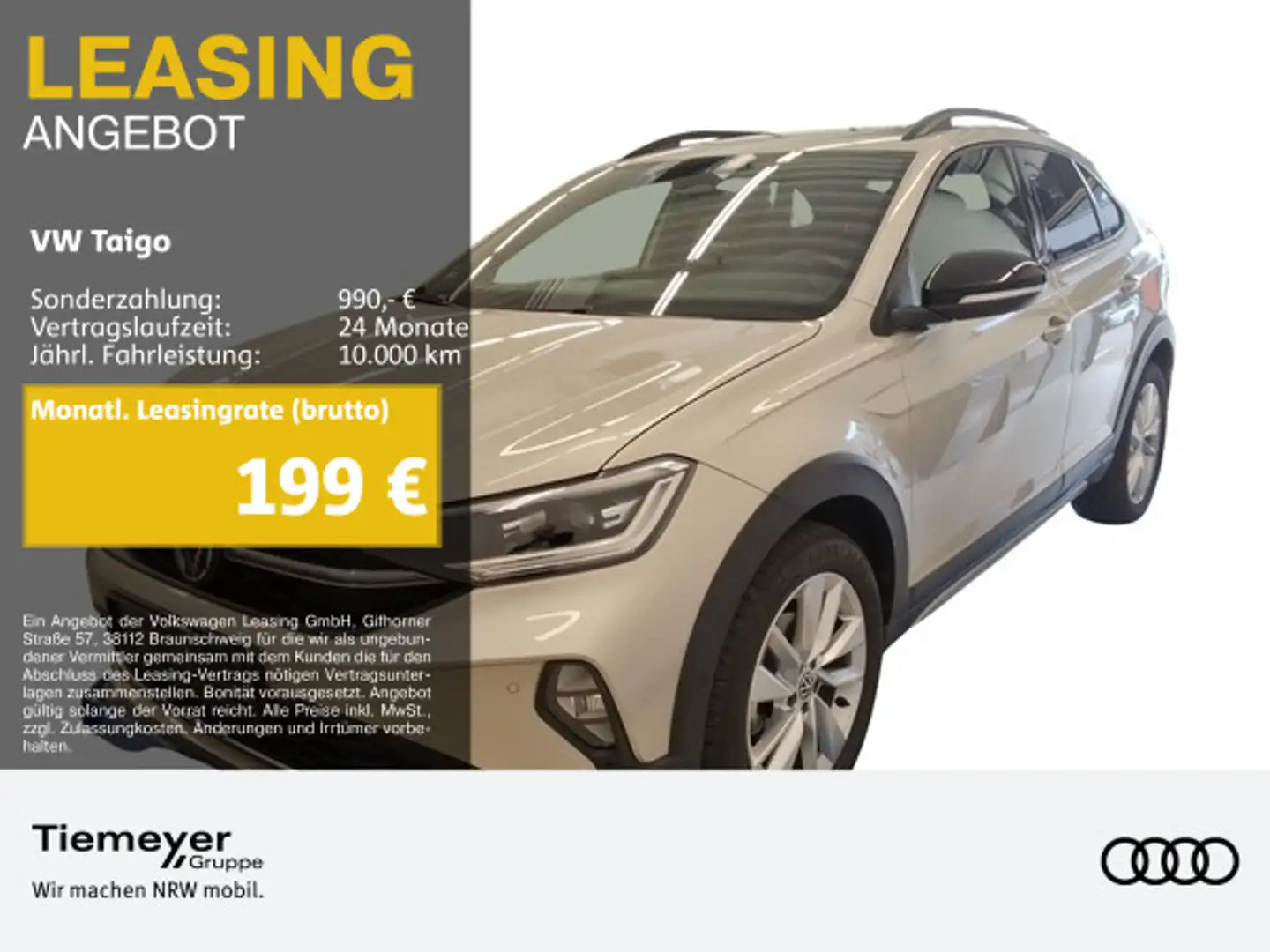 Volkswagen Taigo 1.5 TSI DSG 150PS MOVE+ LM17 KAMERA NAVI I Silber - 1