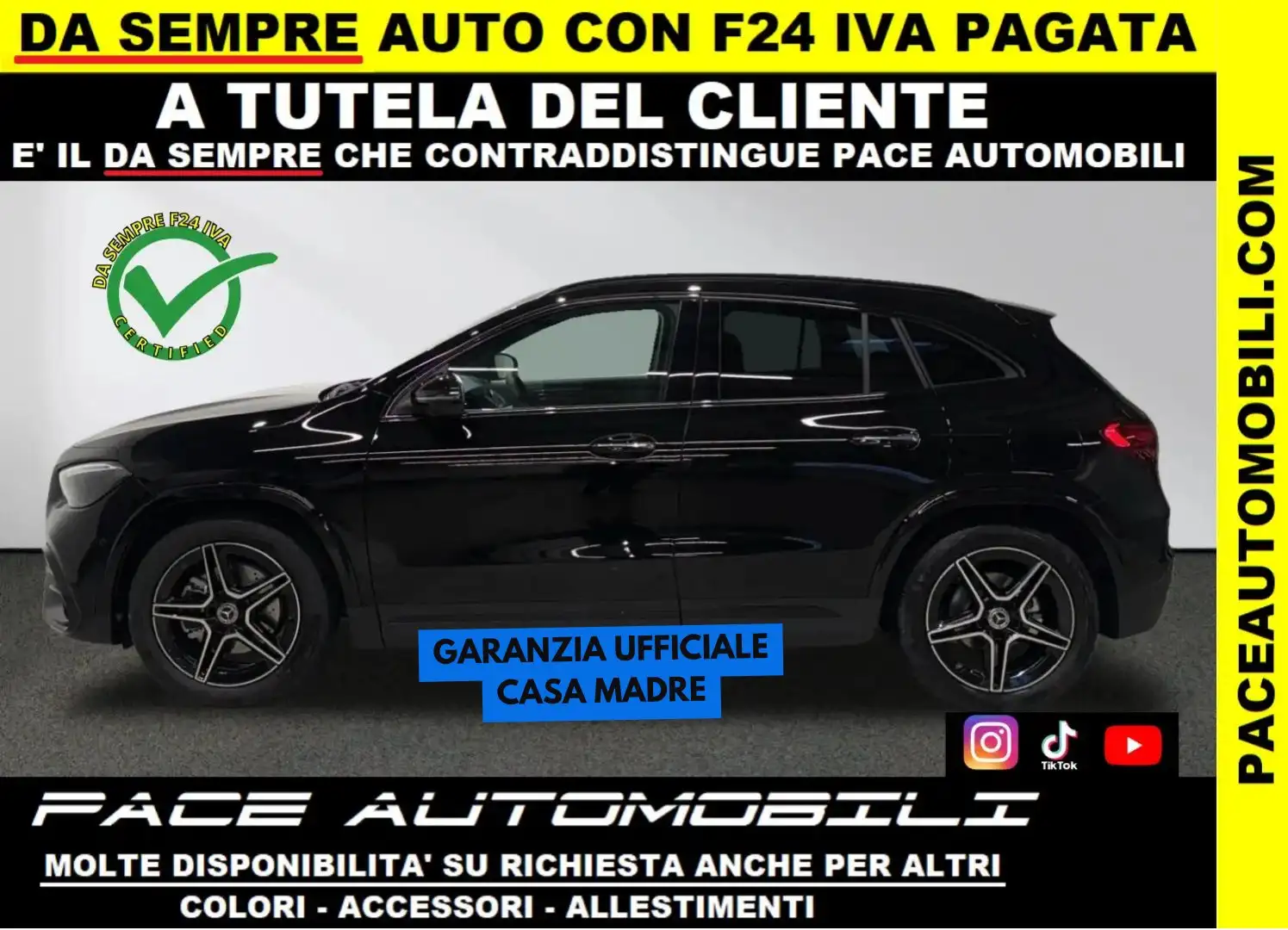 Mercedes-Benz GLA 200 D NIGHT AMG PREMIUM LED MBUX PDC KAMERA ACC TETTO Nero - 1