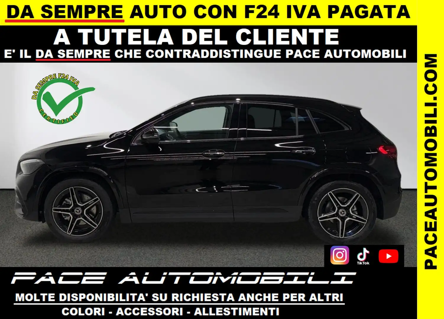 Mercedes-Benz GLA 200 D NIGHT AMG PREMIUM LED MBUX PDC KAMERA ACC TETTO Nero - 1