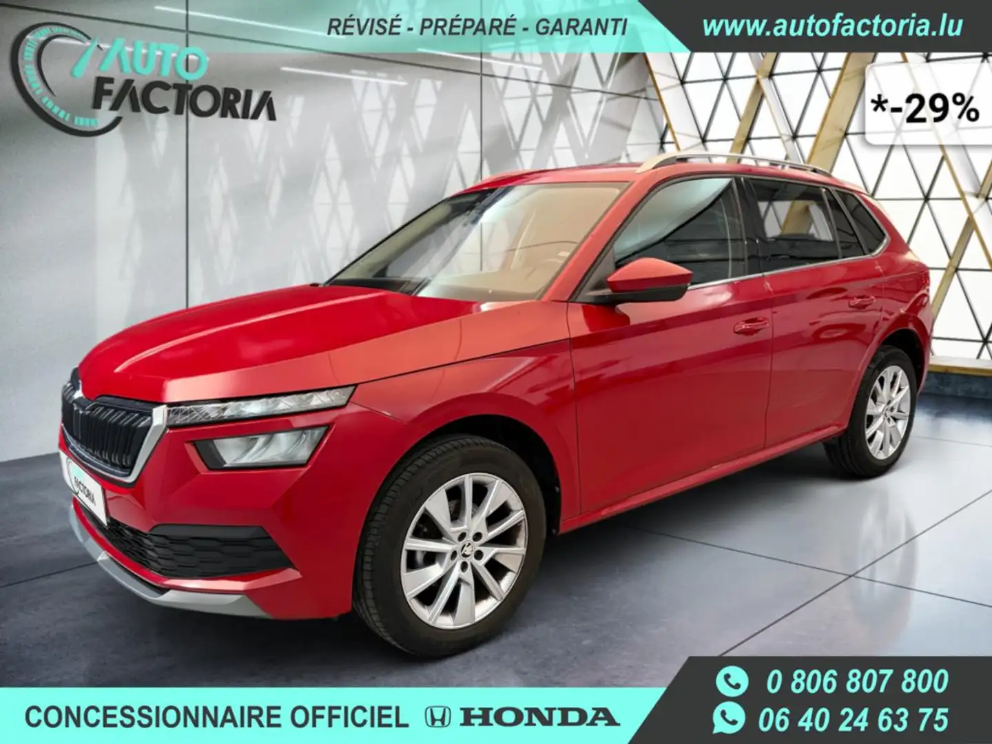 Skoda Kamiq -29% 1.0 TSI 110cv +MIRRORLINK+CAM+LED+Options Rouge - 1