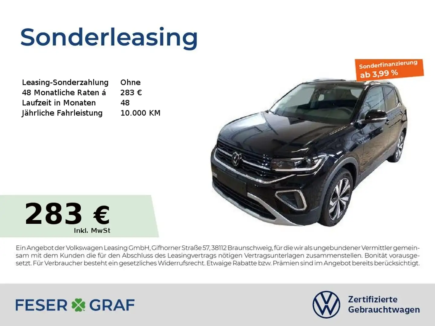 Volkswagen T-Cross Style Navi Kamera LED SiHz ParkAssist Schwarz - 1