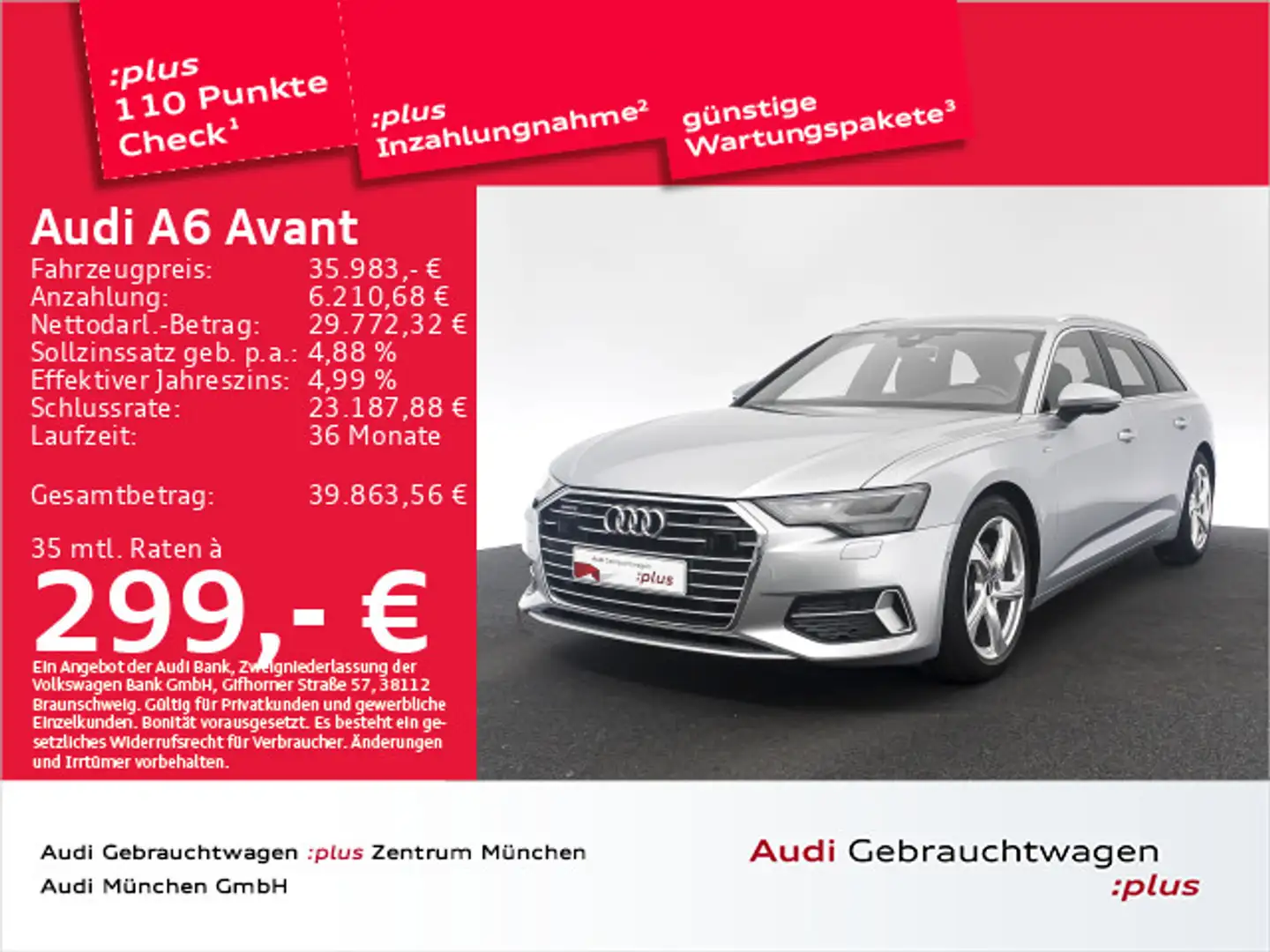 Audi A6 40 TDI qu. S tronic S line AHK/Virtual+ Silber - 1