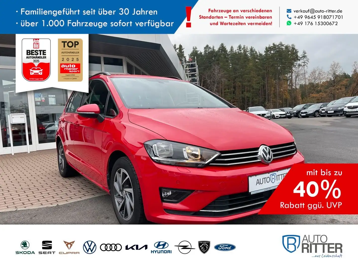 Volkswagen Golf Sportsvan 1.4 TSI SOUND SHZ+Navi+App-Con... Rot - 1