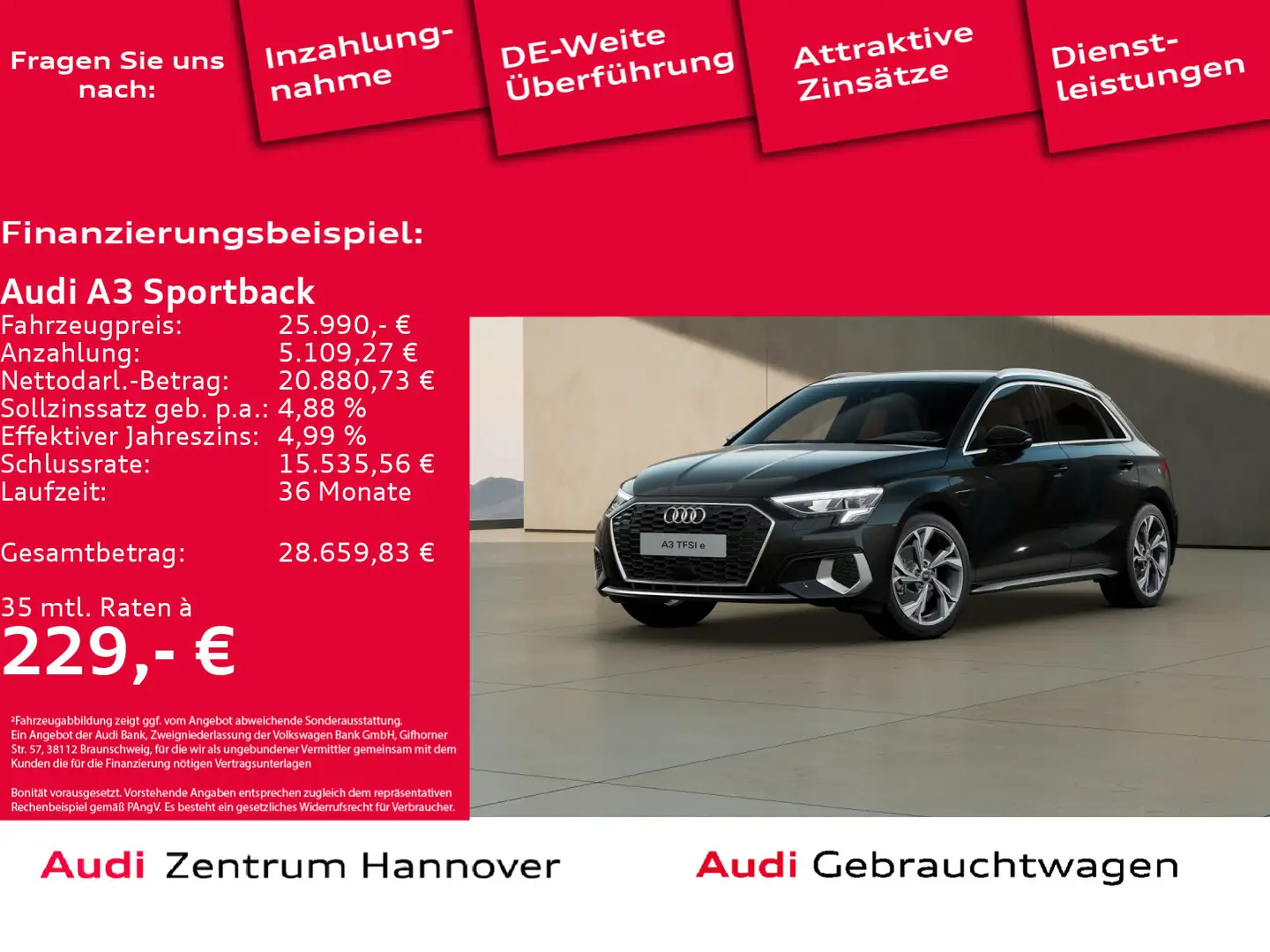 Audi A3 advanced 40 TFSIe LED Teilleder DAB Nero - 1