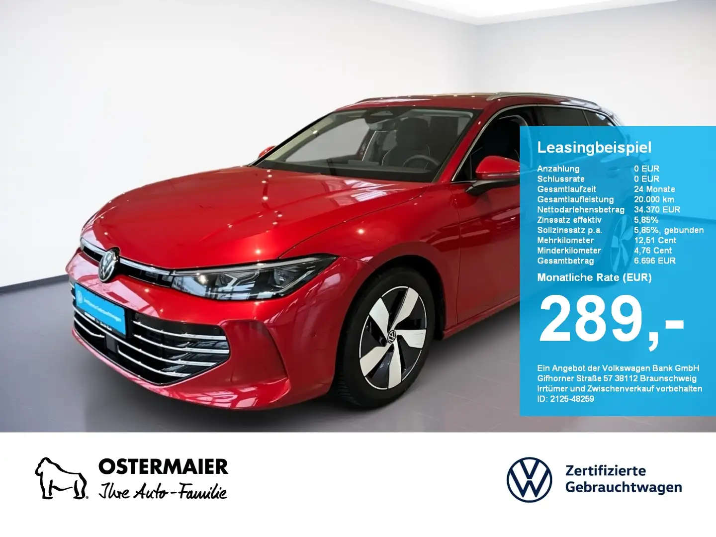 Volkswagen Passat Variant ELEGANCE 2.0TDI DSG AHK.IQ-LIGHT.KAMERA.AC Rot - 1