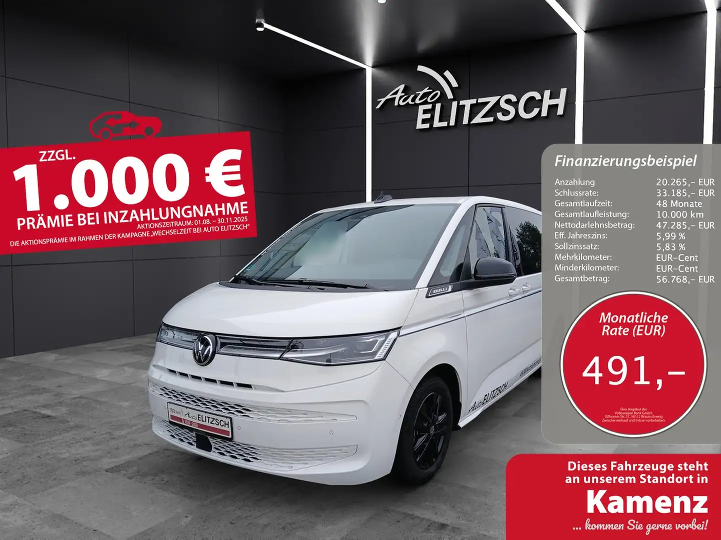Volkswagen T7 Multivan TSI LÜ Style ACC AHK LED RFK PARK ASS Weiß - 1