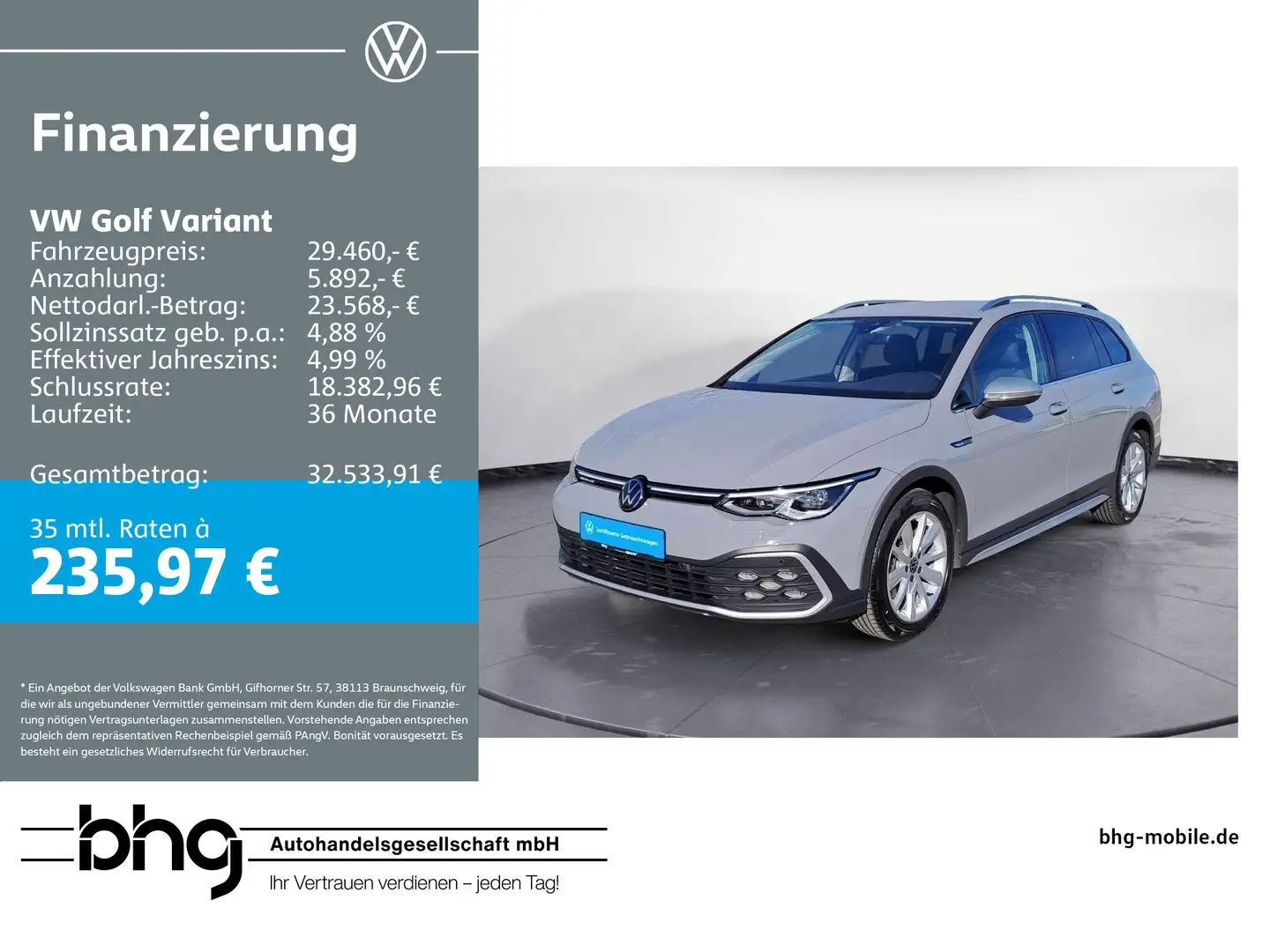 Volkswagen Golf Variant Alltrack 2.0 TDI DSG 4Motion Kamera Grau - 1