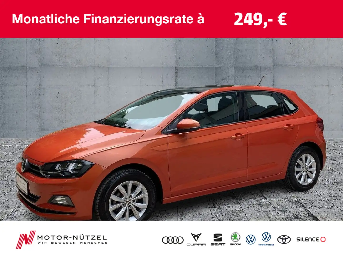 Volkswagen Polo 1.0 TSI DSG HIGHLINE PANO+SHZ+2xPDC+MFL+15" Orange - 1