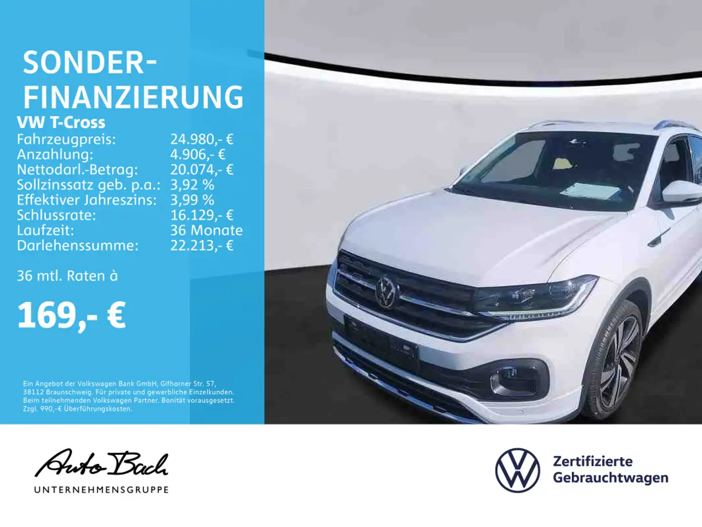 Volkswagen T-Cross 1.5 TSI "Style" DSG Navi LED Digital Coc Weiß - 1