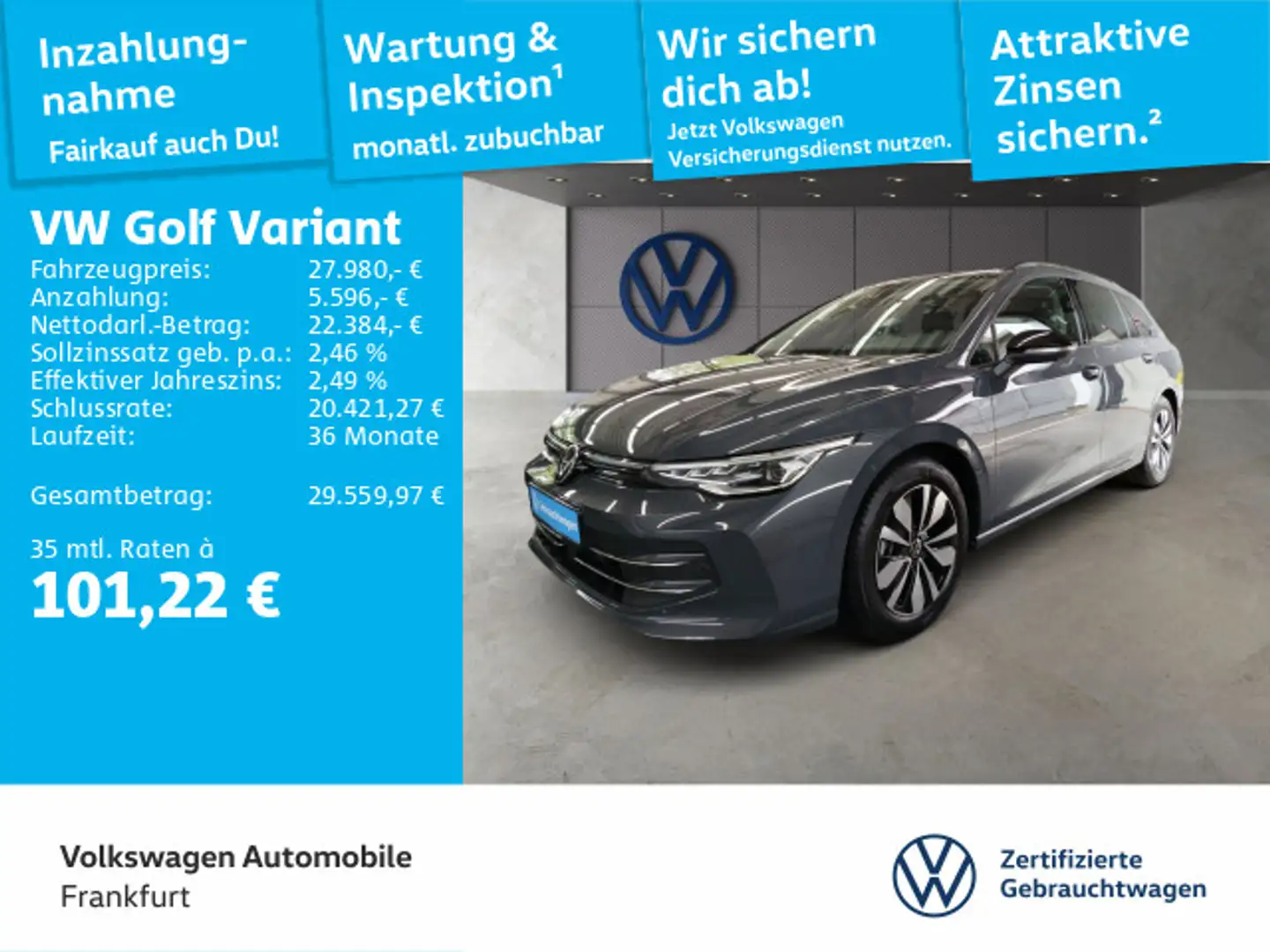 Volkswagen Golf Variant Golf VIII Variant 1.5 eTSI DSG Goal Navi LEDPlus Grau - 1