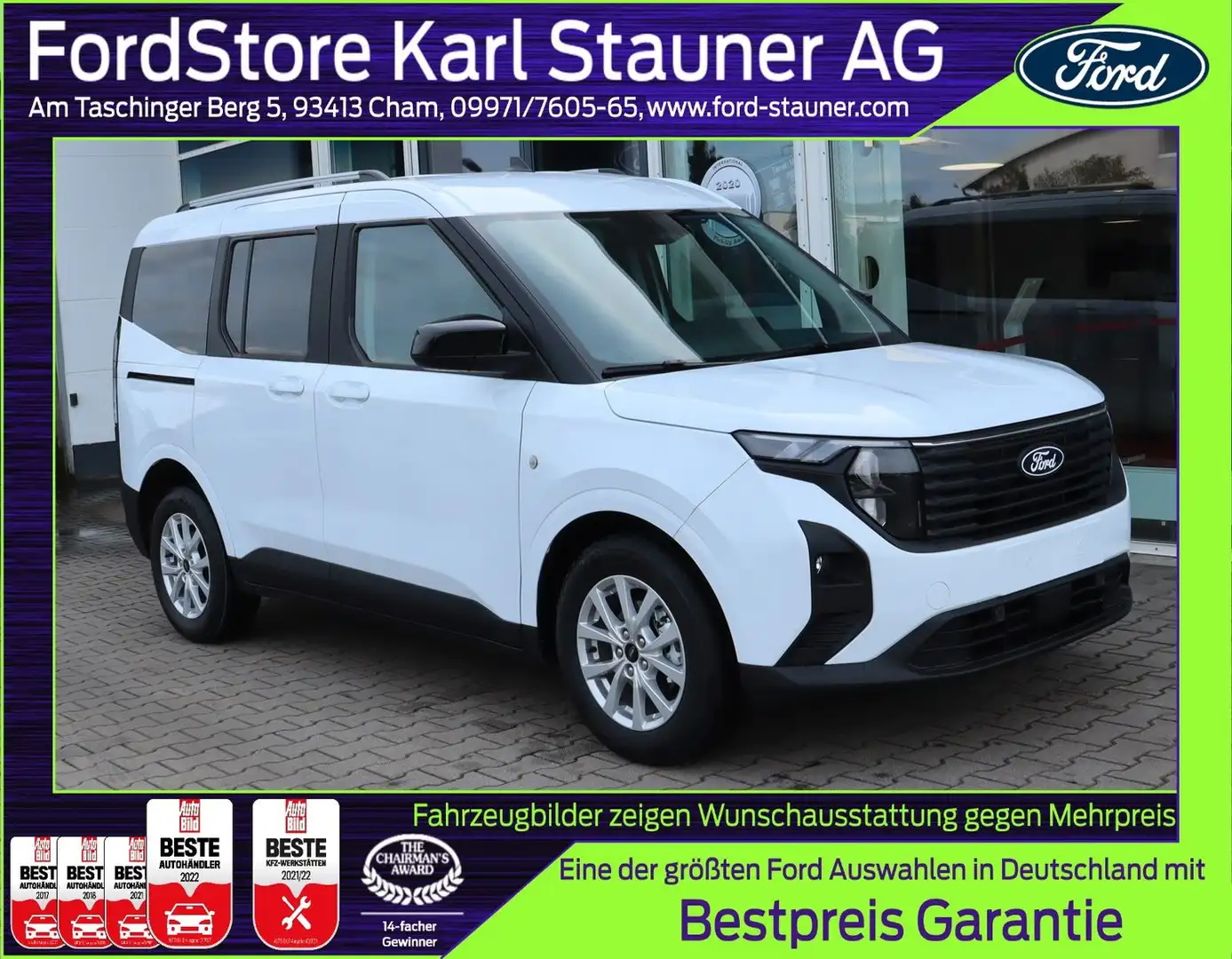 Ford Tourneo Courier Tourneo E-Courier ELEKTRO Titanium NEUES MODELL Wit - 1