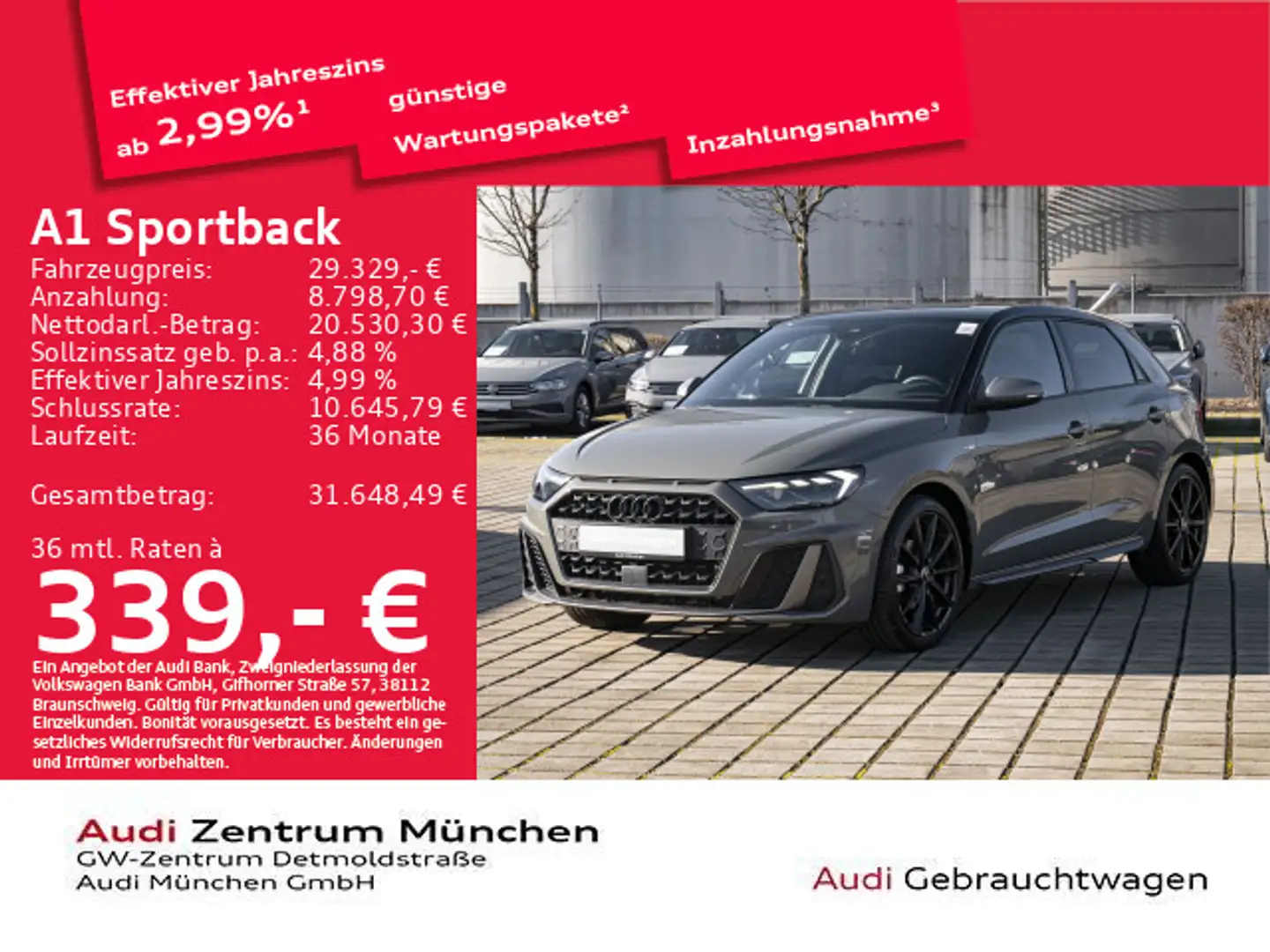 Audi A1 35 TFSI S tronic S line competition Grau - 1