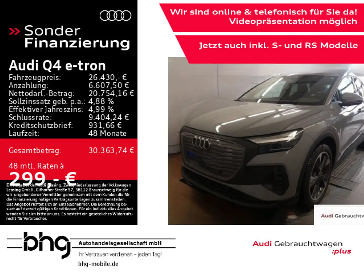 Audi Q4 e-tron 35 ACC adapt. PaketPlus 3zKlima Navi c Grau - 1