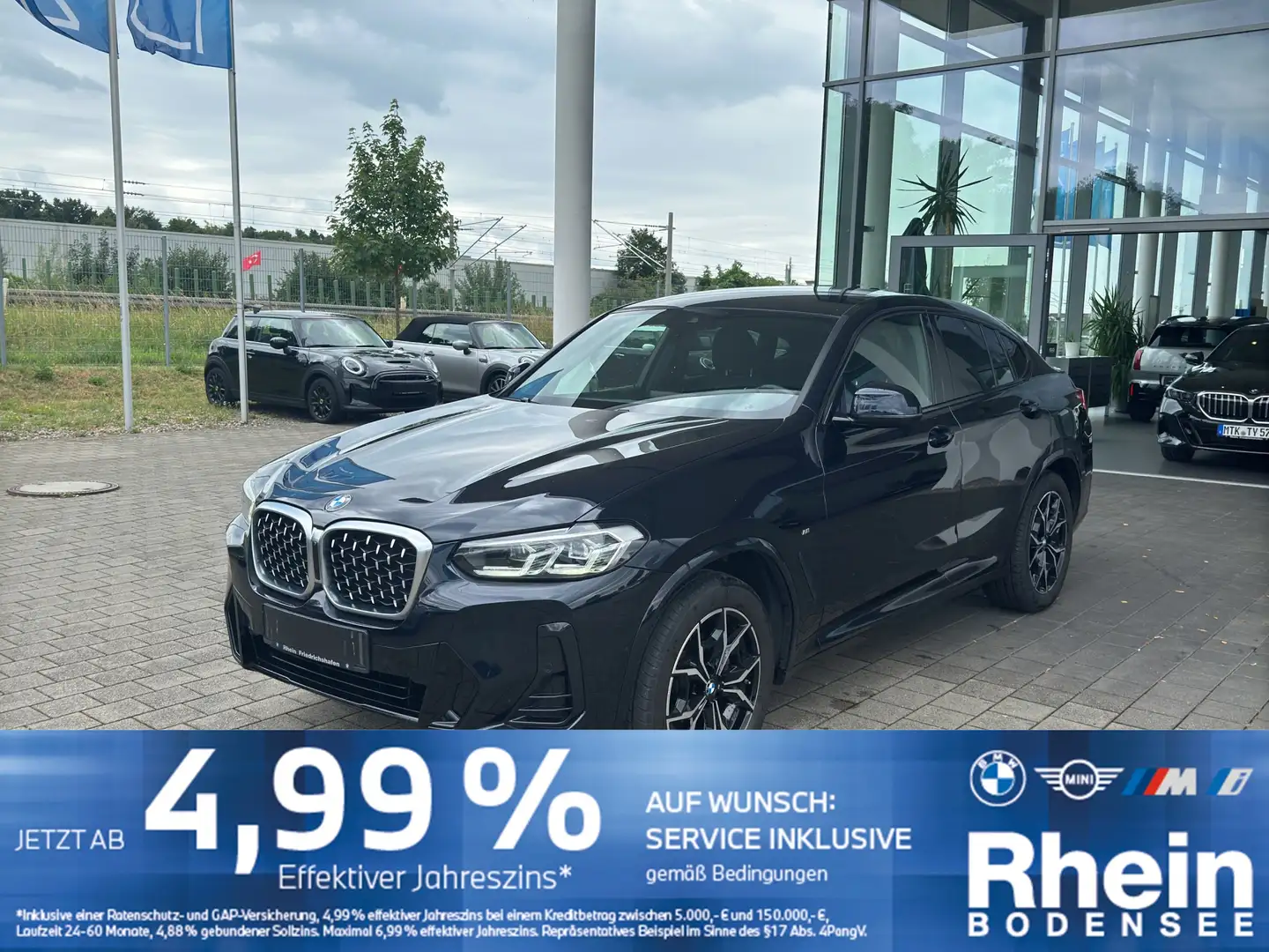BMW X4 xDrive20d M Sport AHK HiFi Ad.LED Rückfahrkam Schwarz - 1