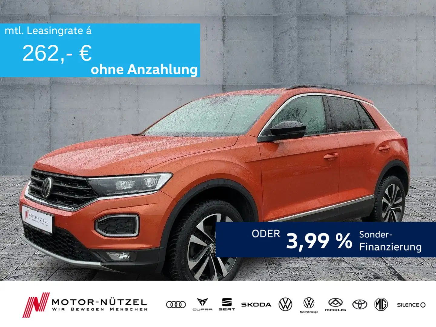 Volkswagen T-Roc 1.5TSI DSG UNITED LED+NAV+ACC+SHZ+PANO Orange - 1
