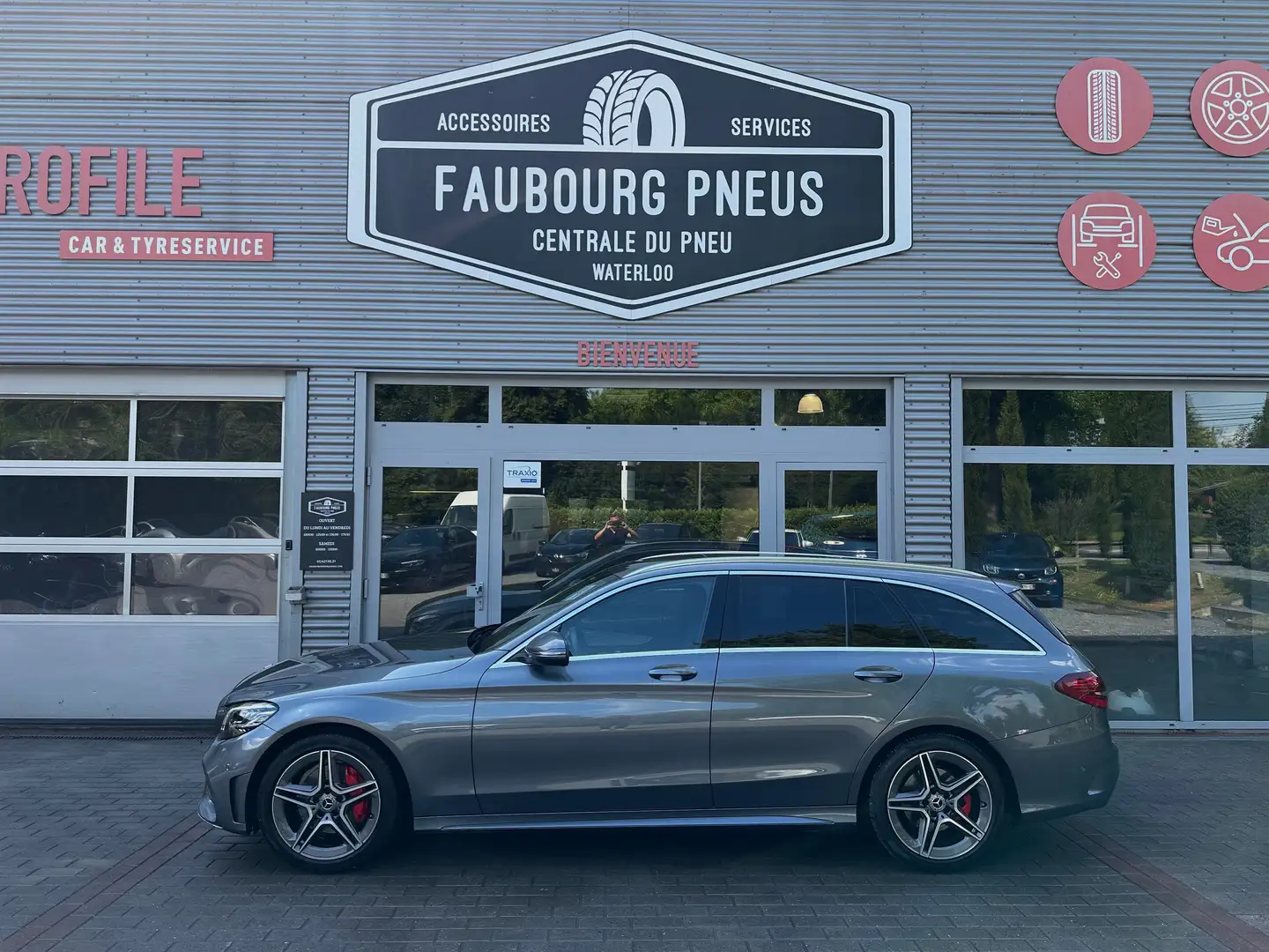 Mercedes-Benz C 180 *1-PROPRIETAIRE/1-OWNER*AMG*HISTORIQUE-MB-100%*CAM Gris - 2