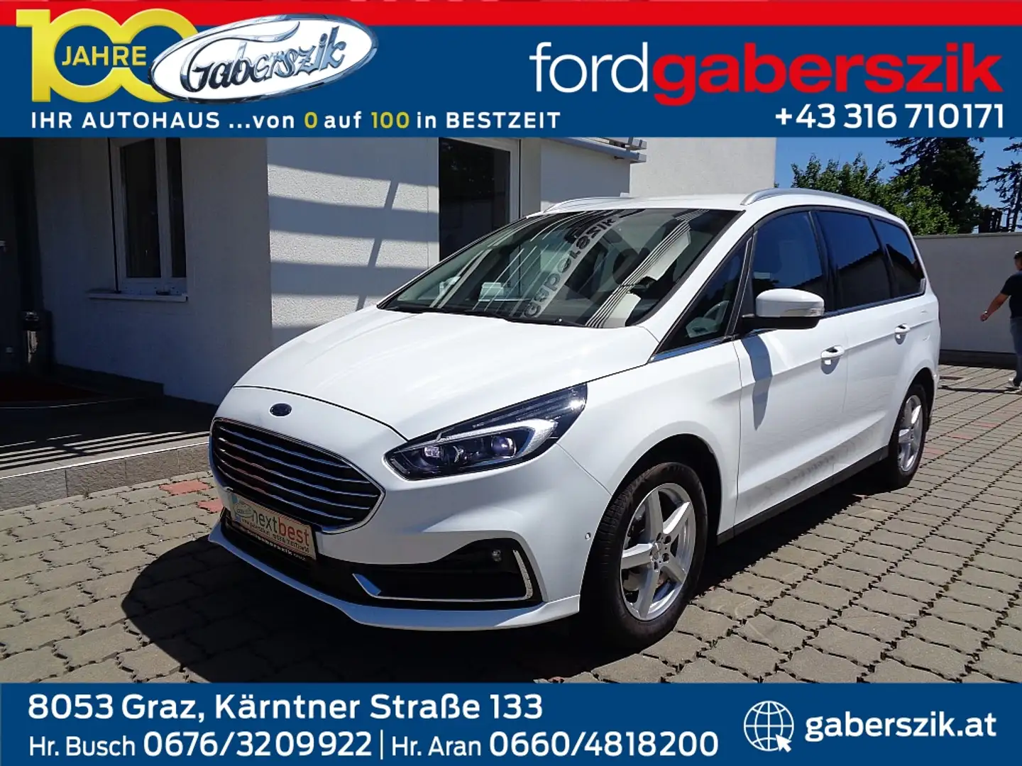 Ford Galaxy 2,5 Duratec Hybrid Titanium Aut. Weiß - 1