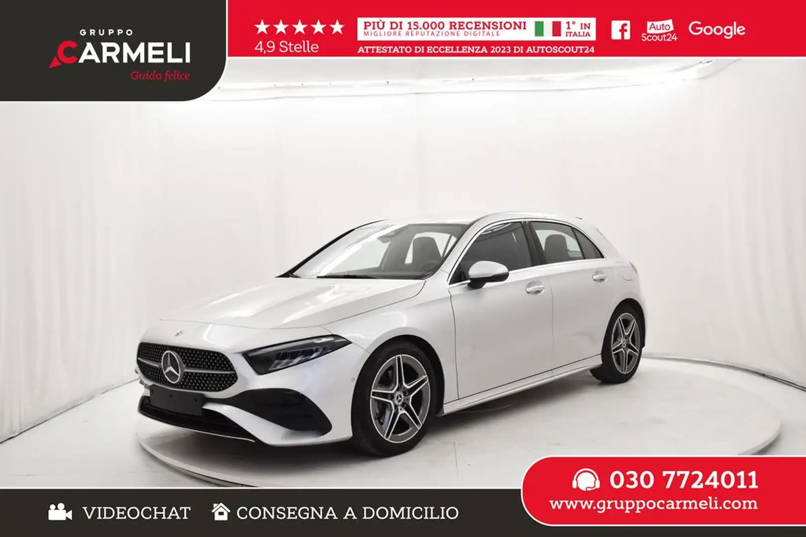 Mercedes-Benz A 200 Mhev MG Line Premium CERCHI 18,LED,NVI,KEYLESS Argento - 1