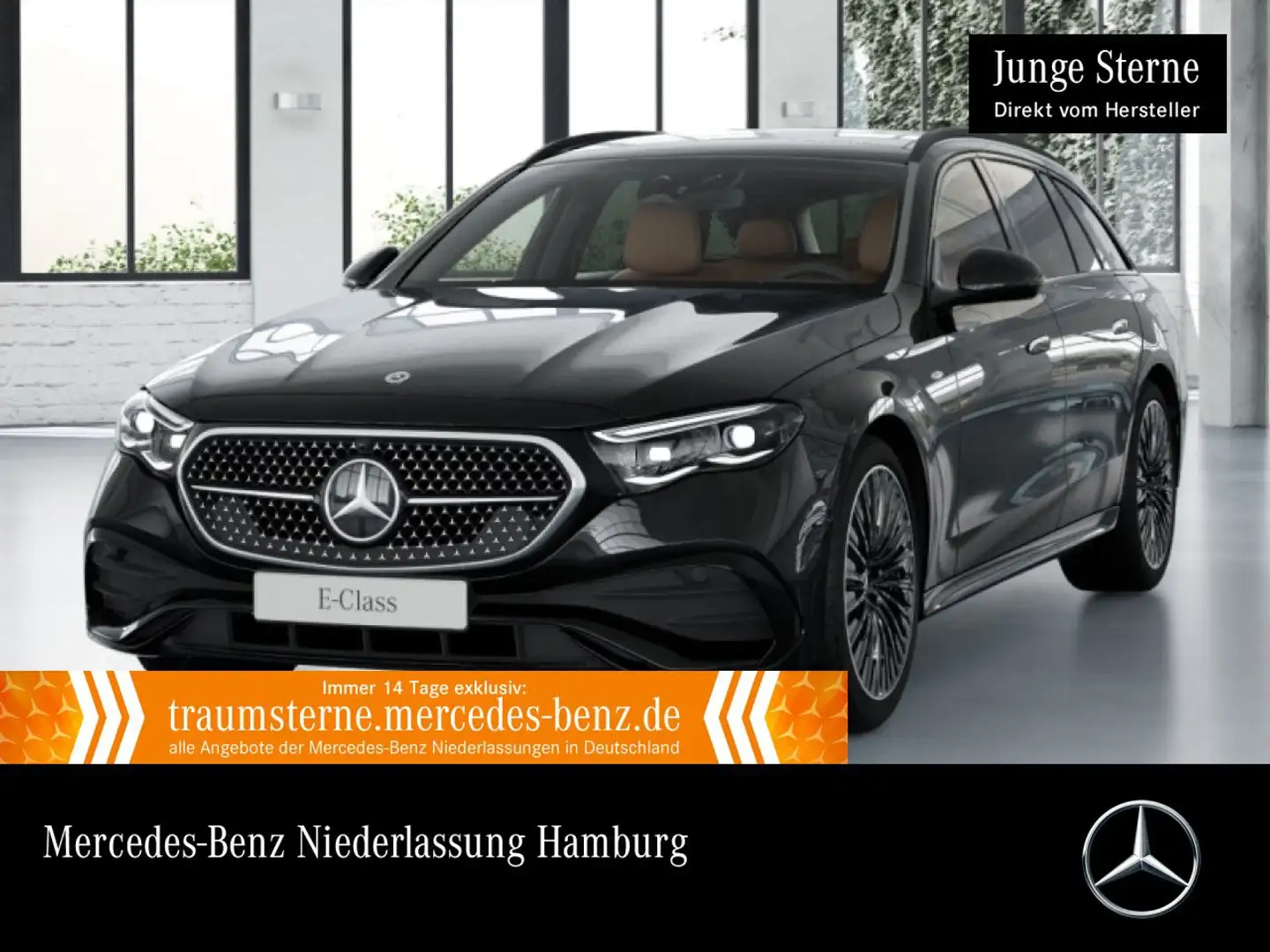 Mercedes-Benz E 300 de T 4M Hybrid AMG Fahrass 360° Airmat Pano Schwarz - 1