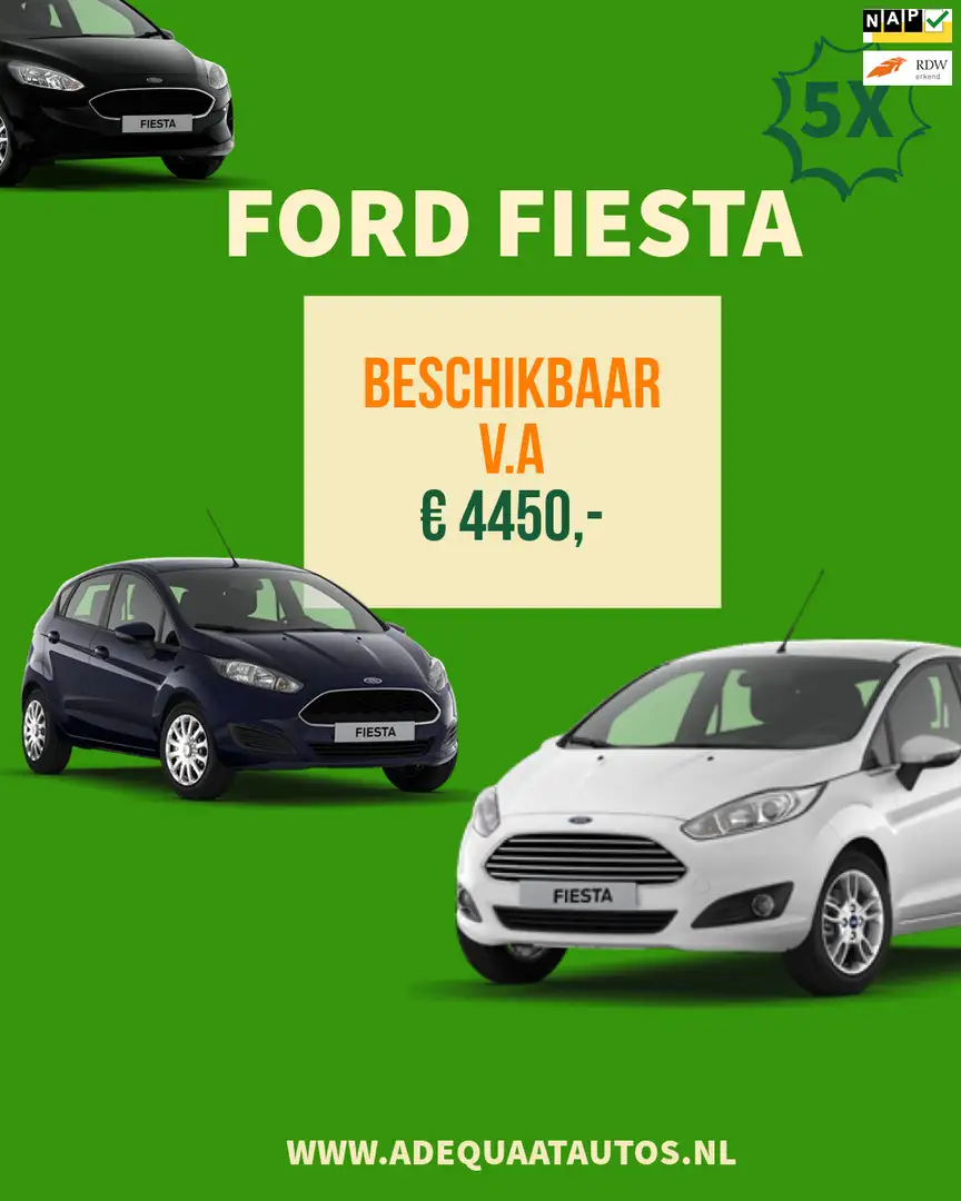 Ford Fiesta 1.25 5x Op voorraad in verschillende kleuren Blauw - 1