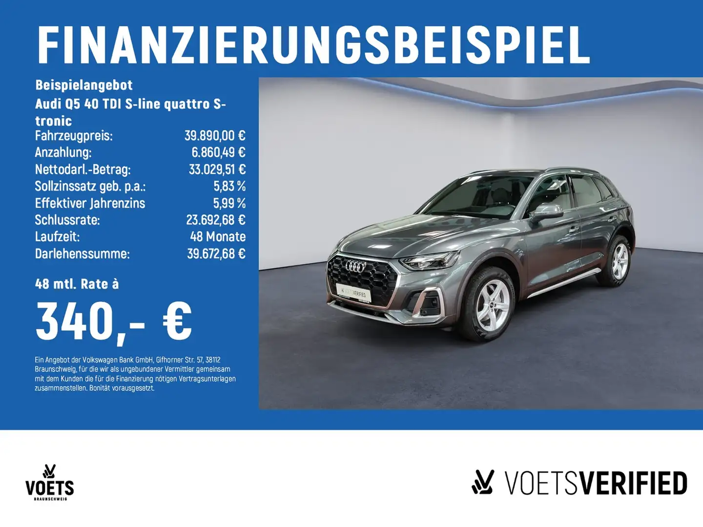 Audi Q5 40 TDI S-line quattro S-tronic LED+SHZ+NAVI Gris - 2