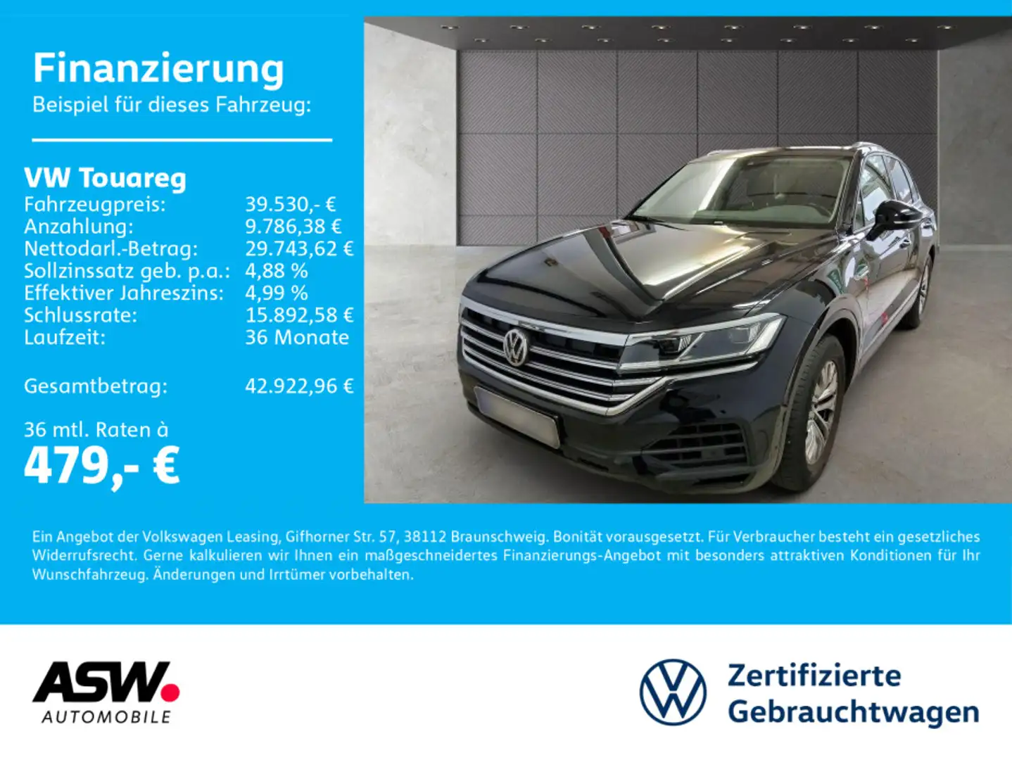 Volkswagen Touareg 3.0TDI 4M Tiptron LED Navi RFK LEDER AHK Noir - 1