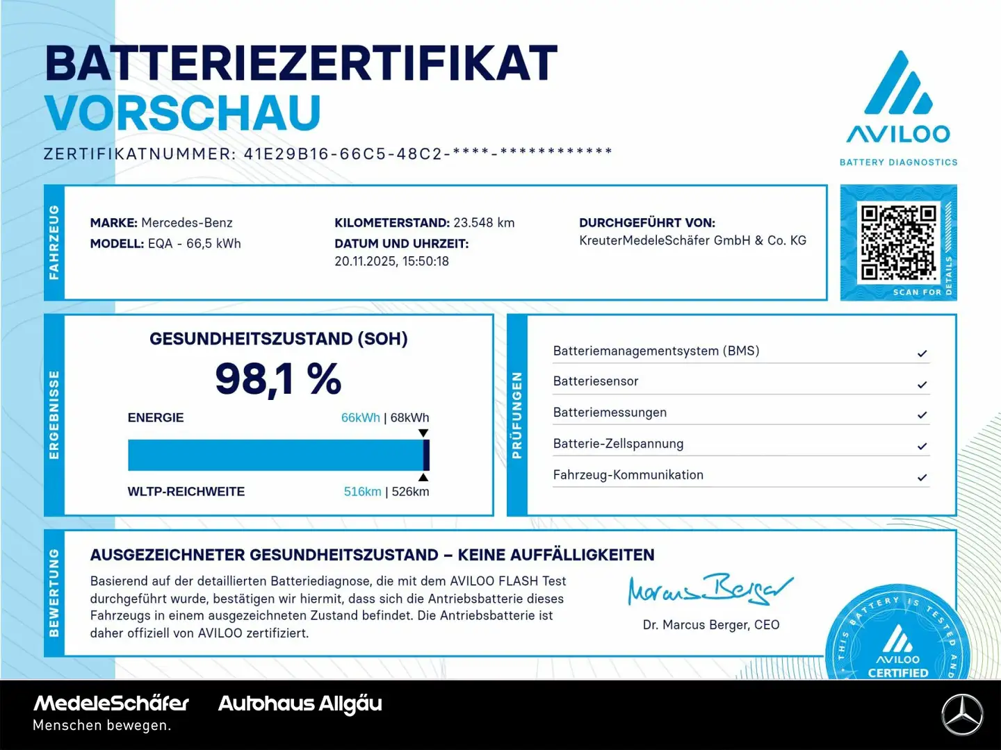 Mercedes-Benz EQA 250 EQA 250 Progressive Distro AHK ElHeck Kamera Led Weiß - 2