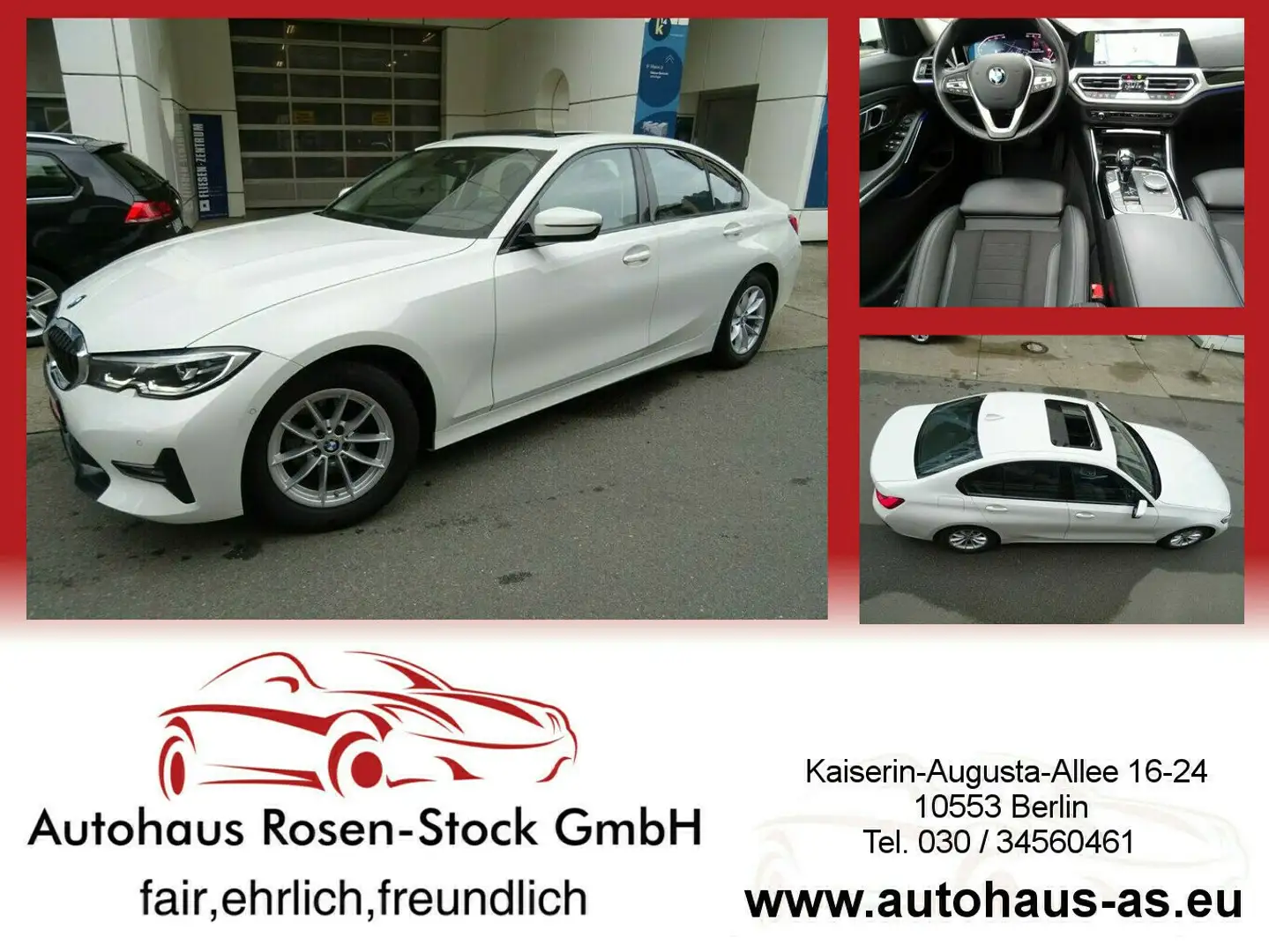 BMW 320 320i Sportline SAG,AHK,Ledersports,ACC Blanc - 1