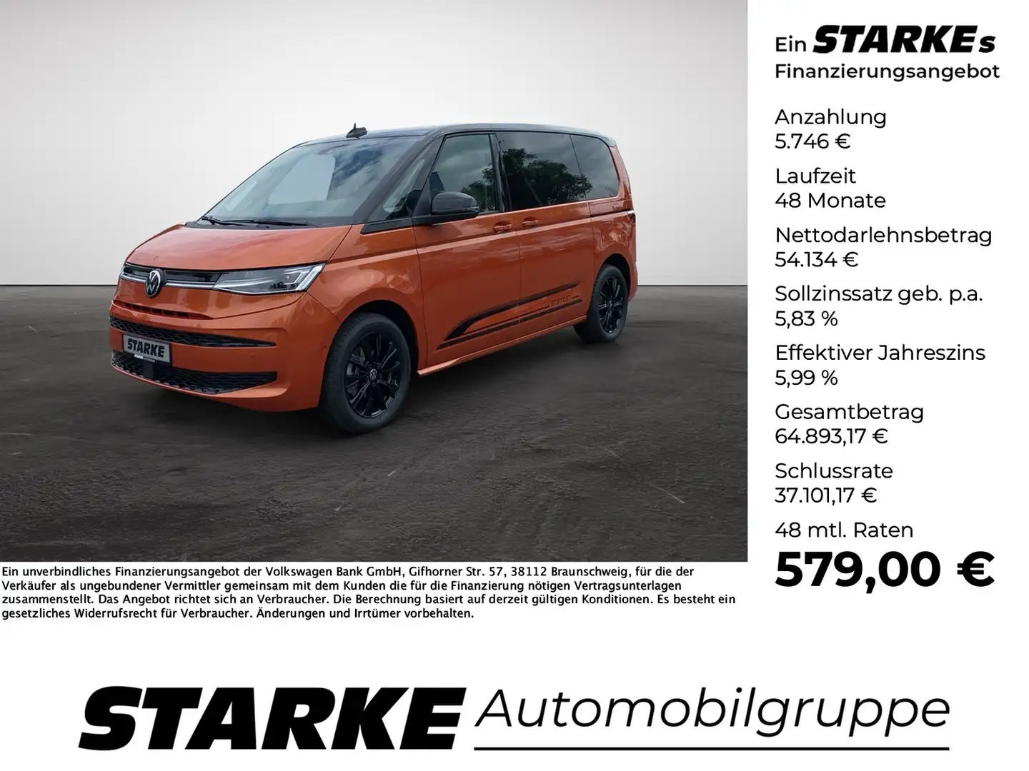 Volkswagen T7 Multivan 2.0 TDI DSG Edition Arancione - 1