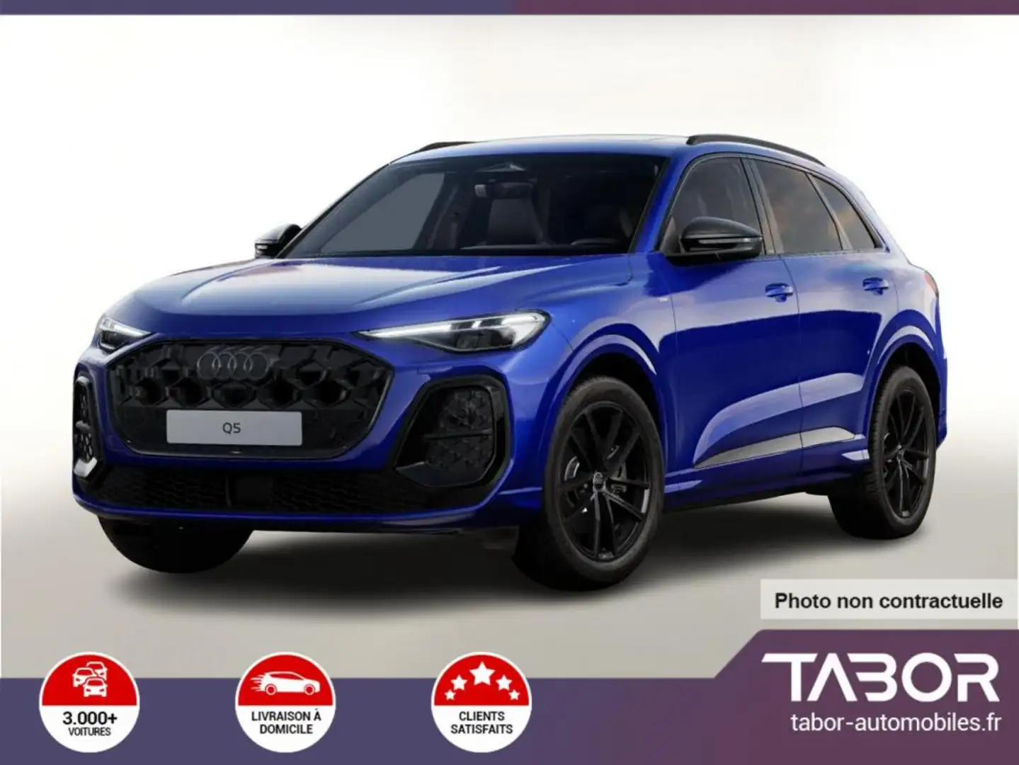 Audi Q5 TDI 204 2xS line Tech+ pano cam 20p Bleu - 1