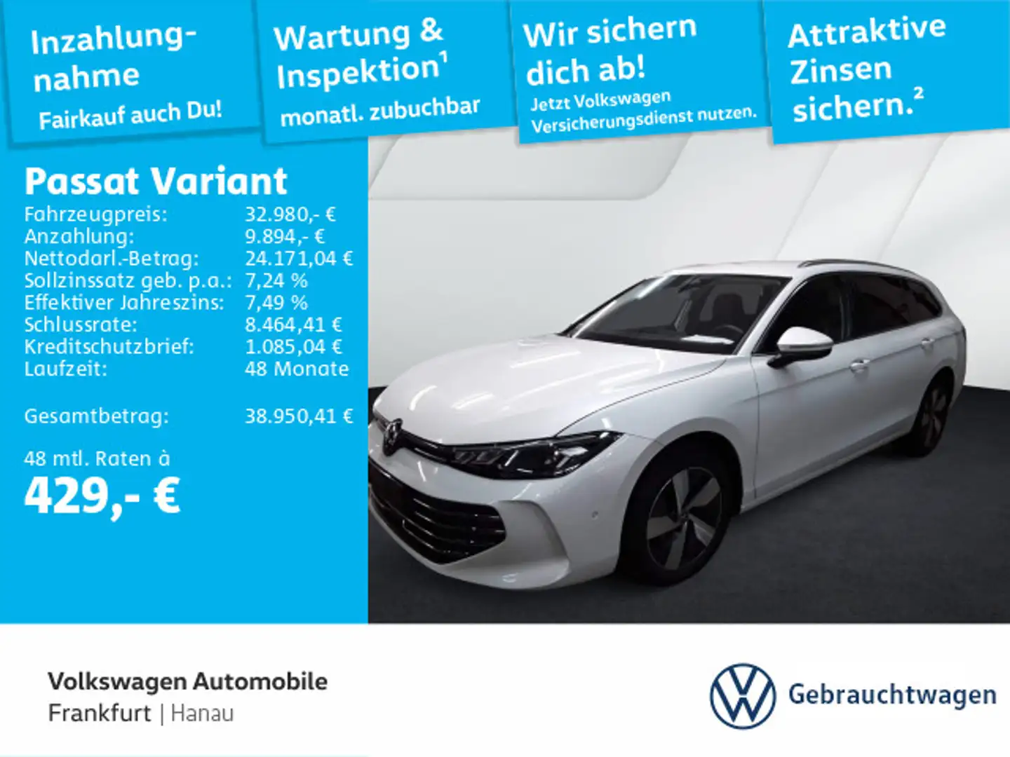 Volkswagen Passat Variant 2.0 TDI DSG Business DAB+ IQDrive Weiß - 1