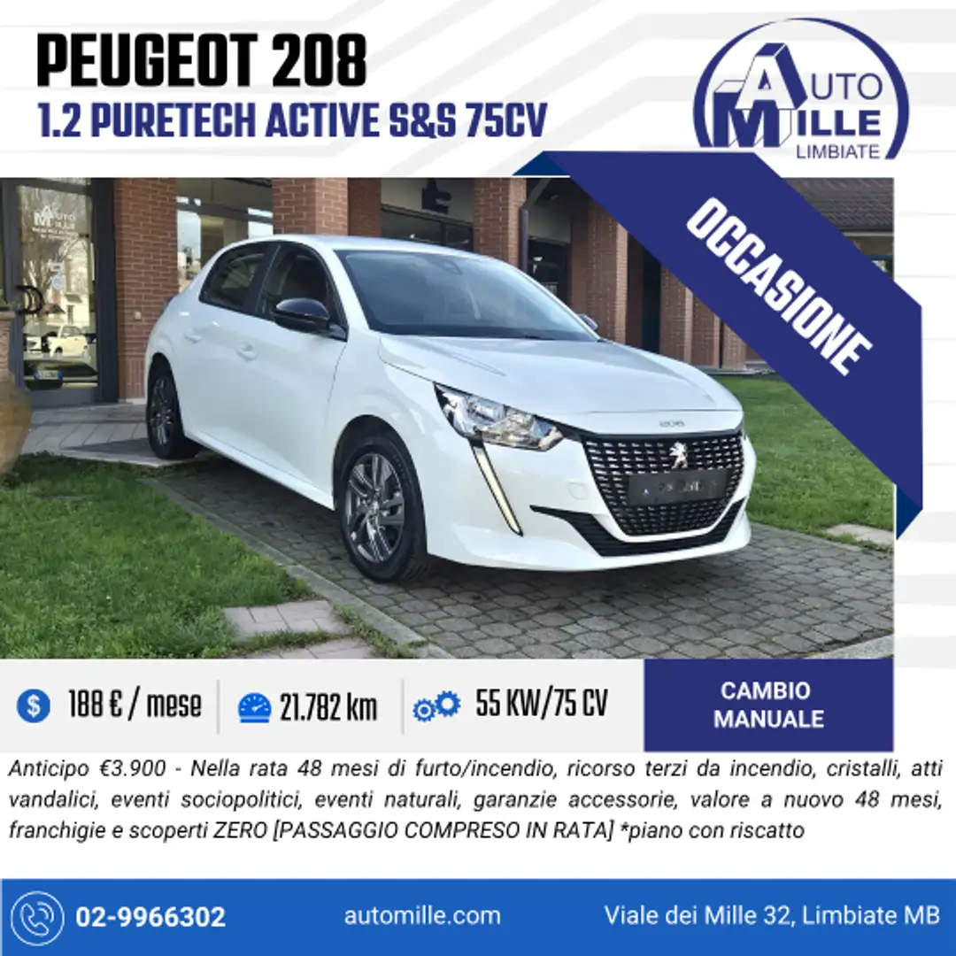 Peugeot 208 208 1.2 puretech Active s&s 75cv Blanco - 1