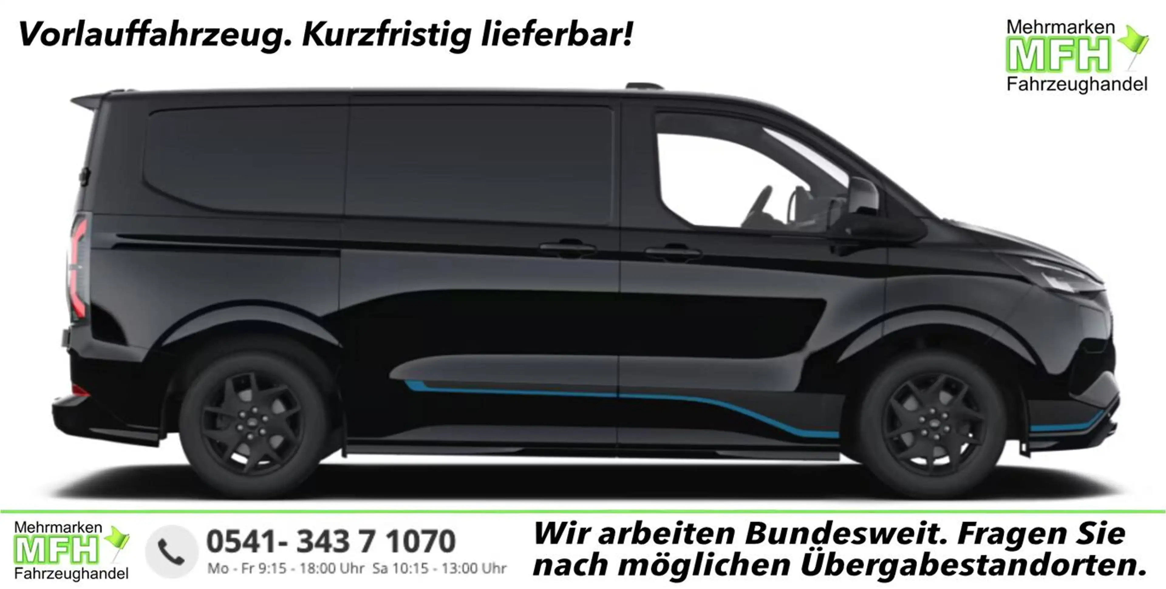 Ford E-Transit Custom Sport 71kWh L1 AHK LED SHZ 17Z 160 kW (2...