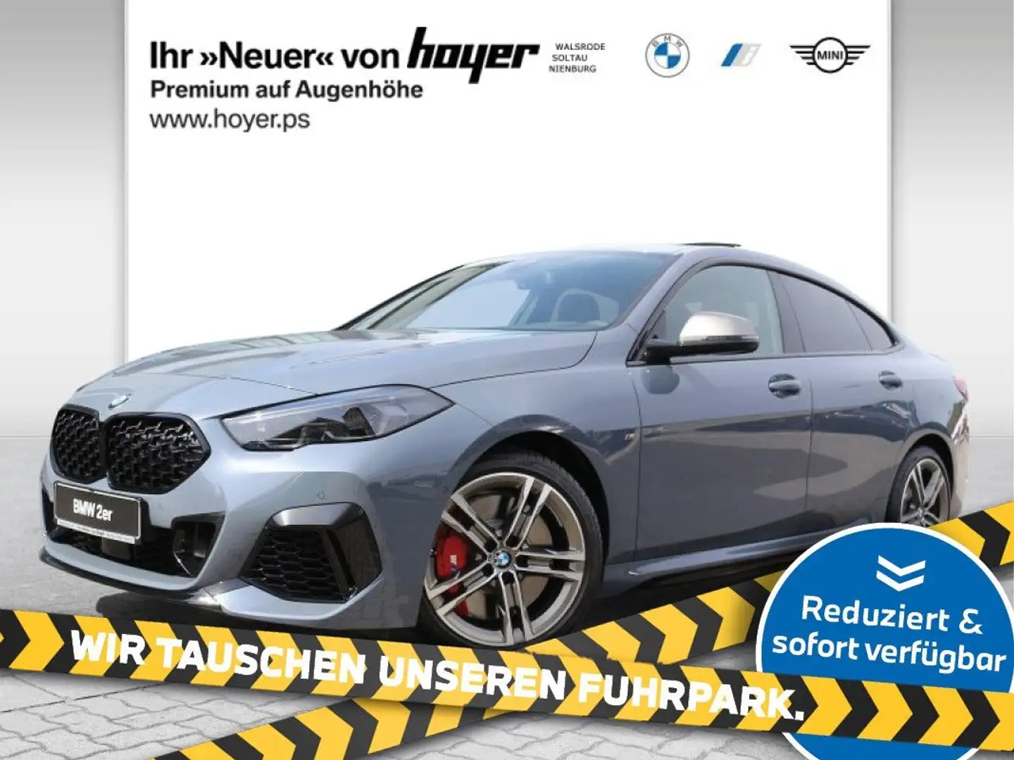 BMW 235 M235i xDrive Gran Coupe LED HUD Pano Harman Kardon Gris - 1