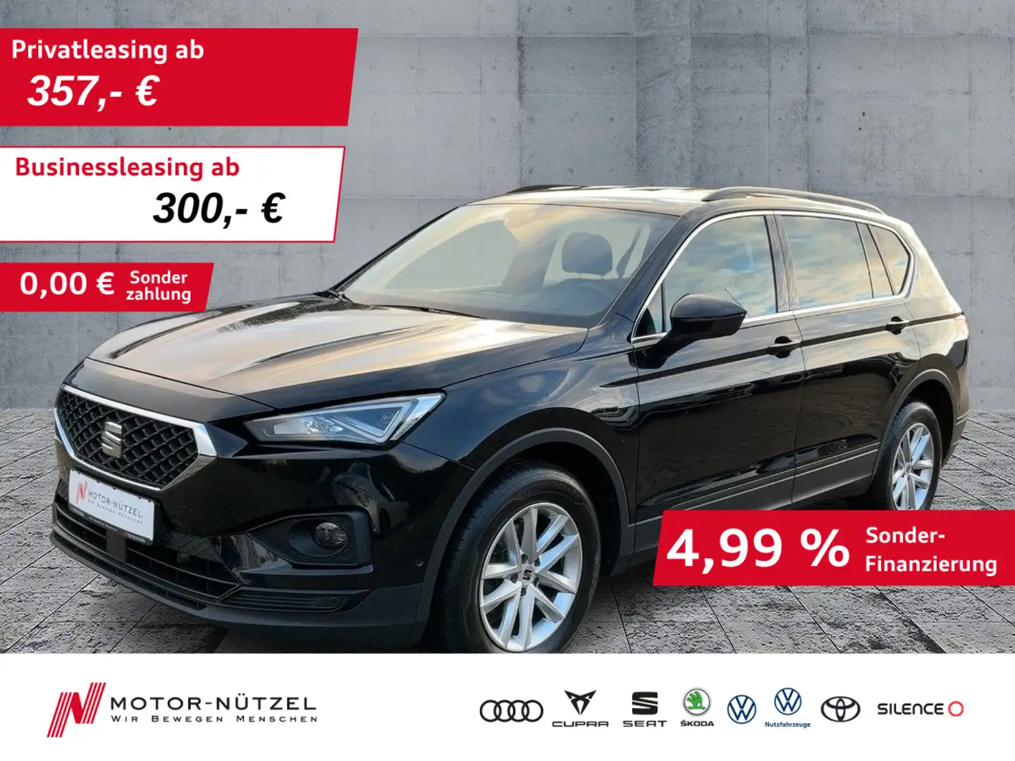 SEAT Tarraco 1.5 TSI STYLE LED+NAV+AHK+ACC+SHZ+DAB+VC Schwarz - 1