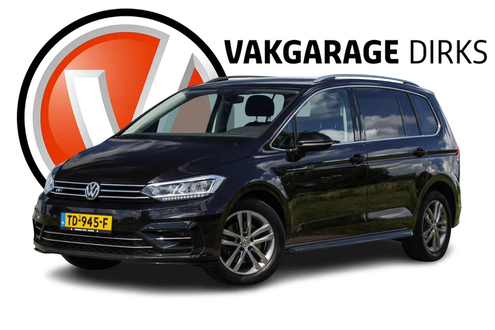 Volkswagen Touran 1.4 TSI 150 PK R-Line 7p ✅ LED ✅ ACC ✅ Massage Zwart - 1