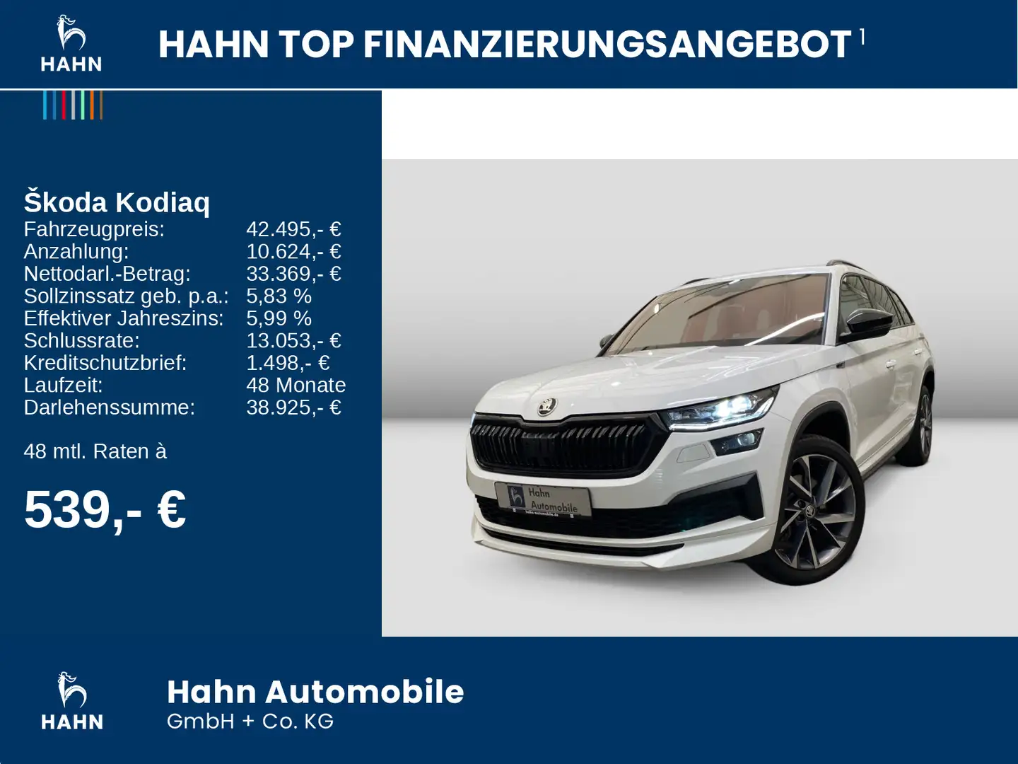 Skoda Kodiaq 2.0 TDI 4x4 DSG Sportline PanoDach Navi Weiß - 2