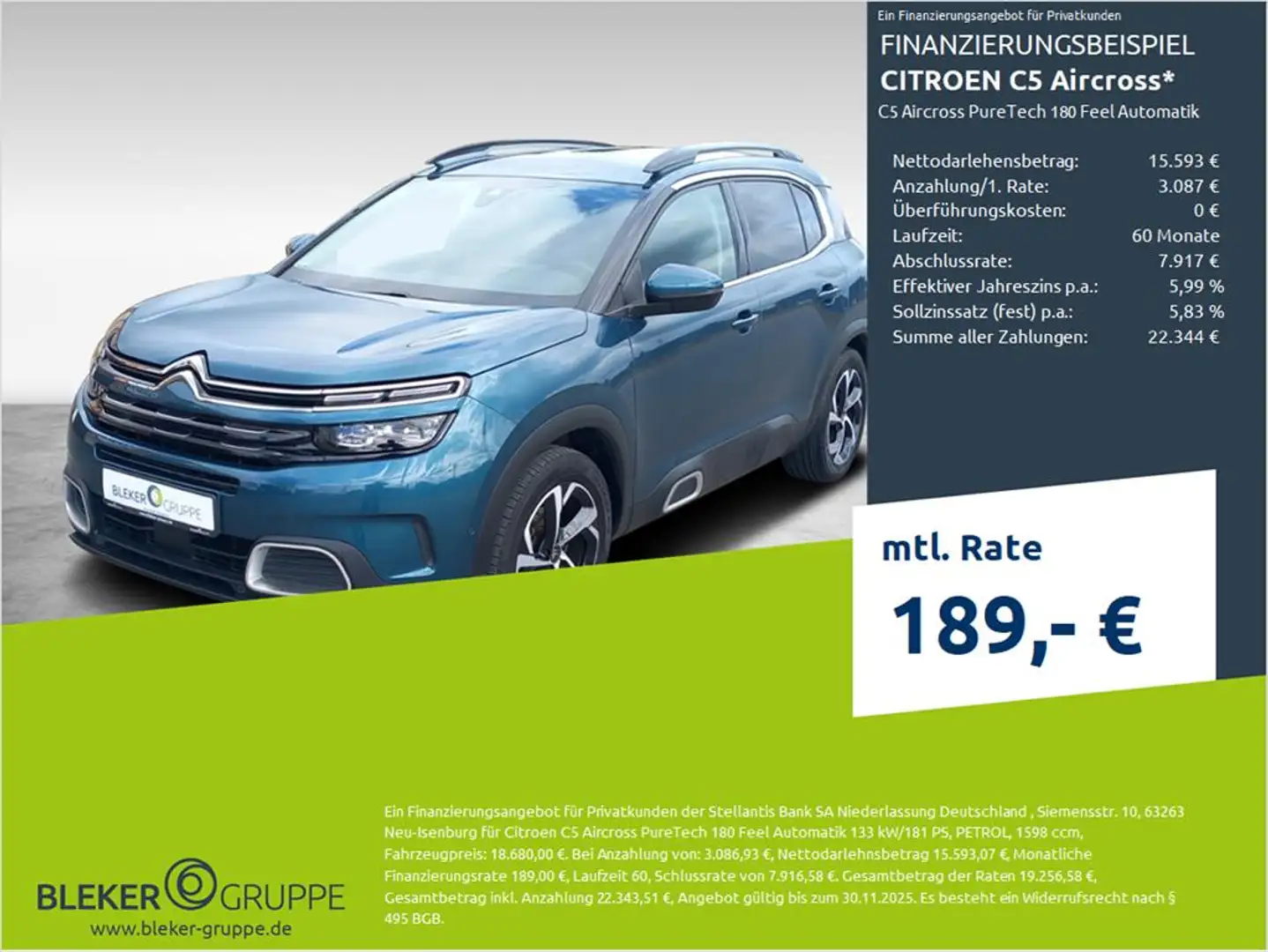 Citroen C5 Aircross C5 Aircross PureTech 180 Feel Automatik Bleu - 1