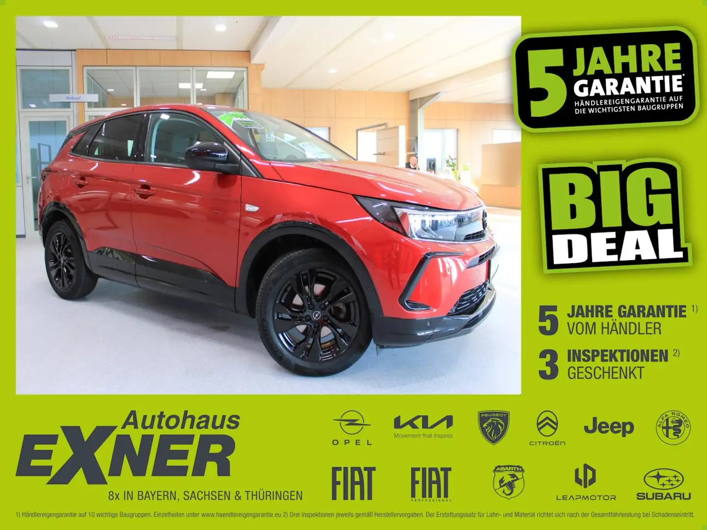 Opel Grandland 1.2 Turbo GS LINE LED+Navi+SHZ+2xKlima Rot - 1