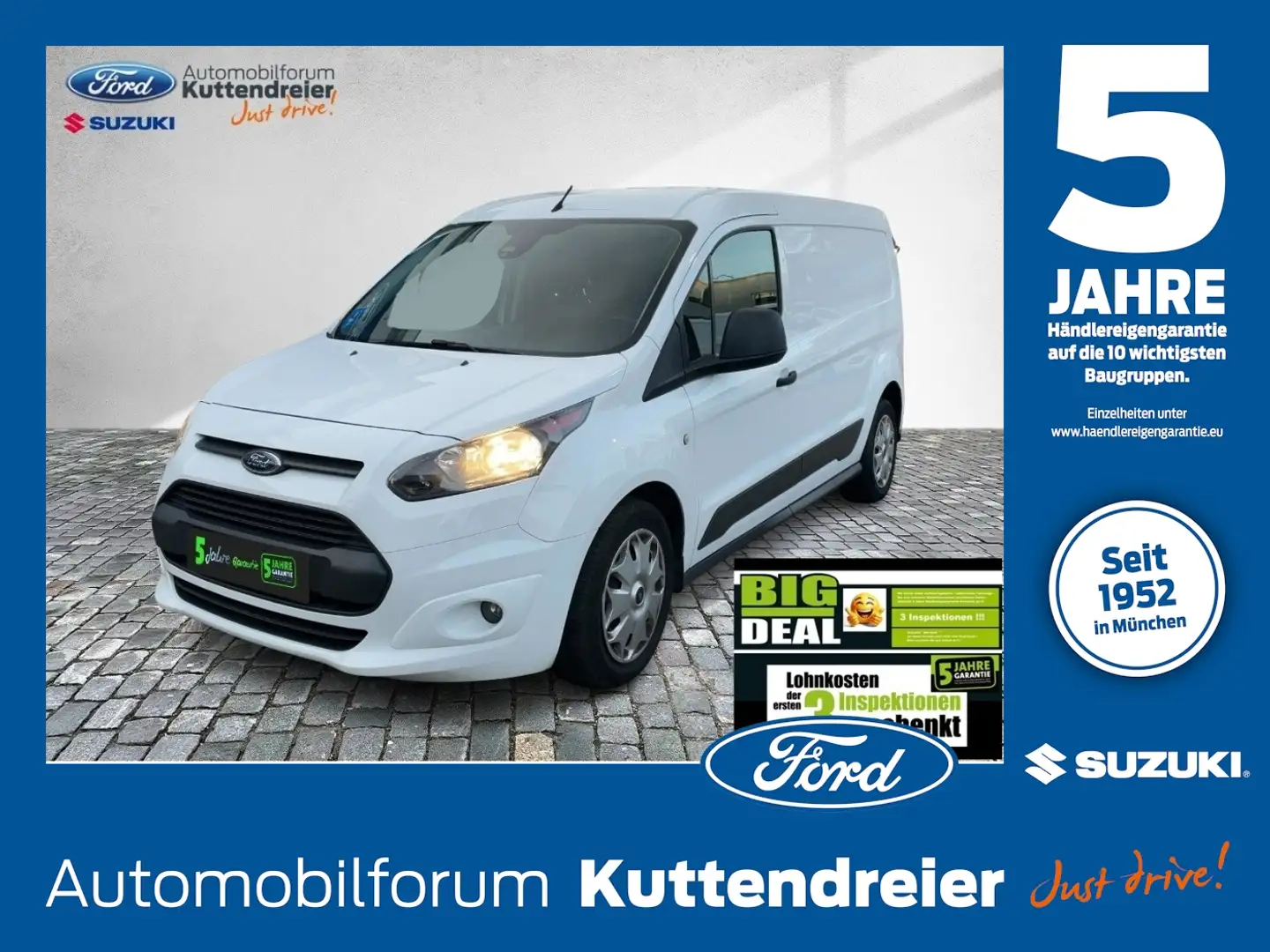 Ford Transit Connect Kasten 210 (L2) lang Trend Klima Blanc - 1
