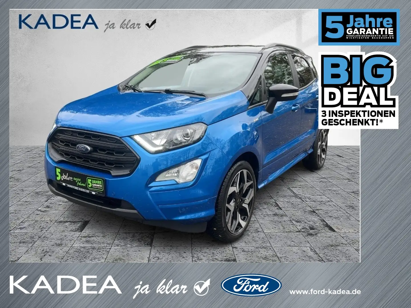 Ford EcoSport 1.0 EcoBoost ST-Line KAM+CARPLAY+SHZ+TWA Blau - 1