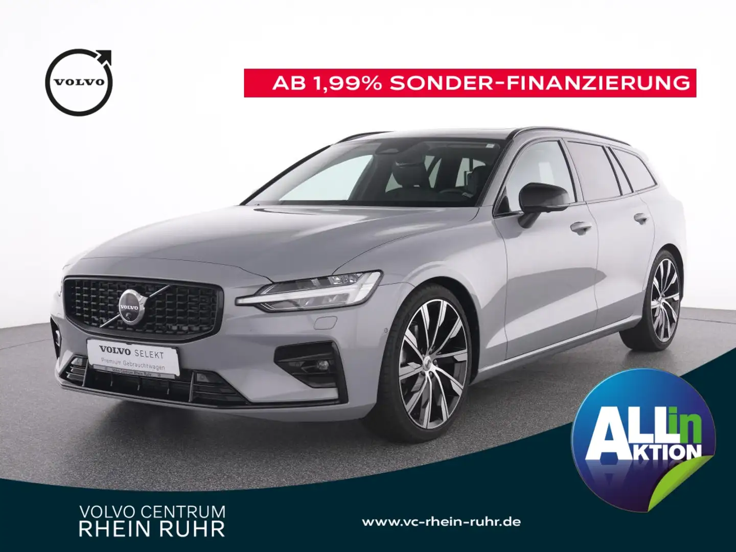 Volvo V60 B4 Plus Dark +AHK+PANO+20ZOLL+WINTERPAK+ Grey - 1