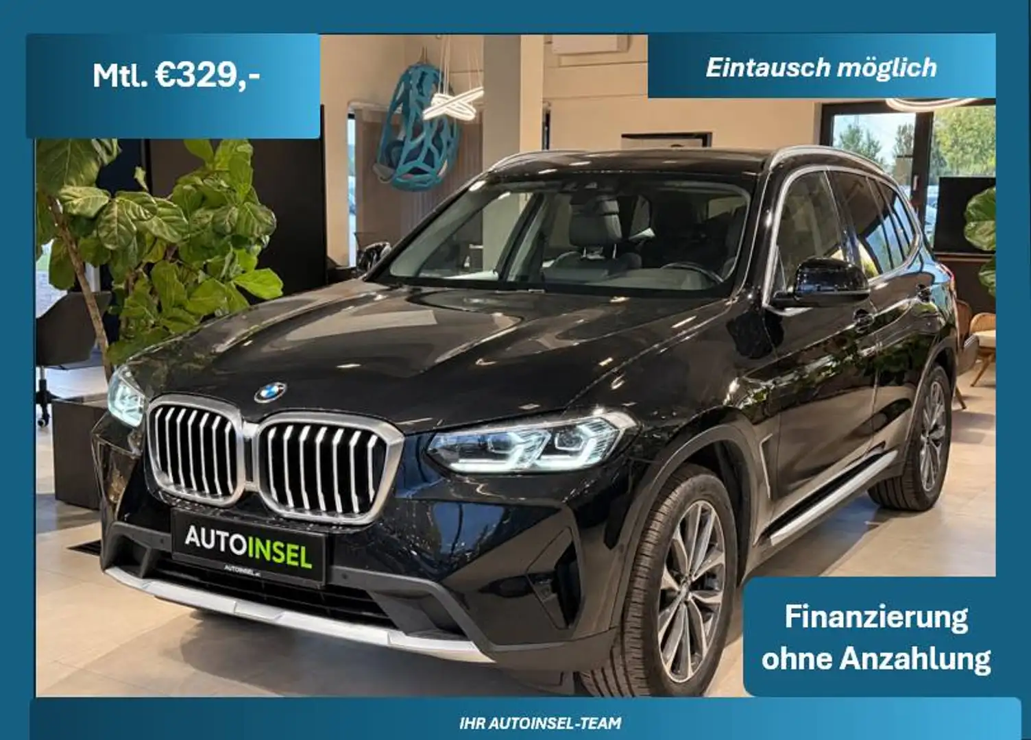 BMW X3 xDrive-20d+Virtuall-Cockpit+Navi+Kamera+Standlüftung+CarPlay+Tempomat+Memorie-Sitze+Lenkrad-Heizung+1.Besitz Schwarz - 1