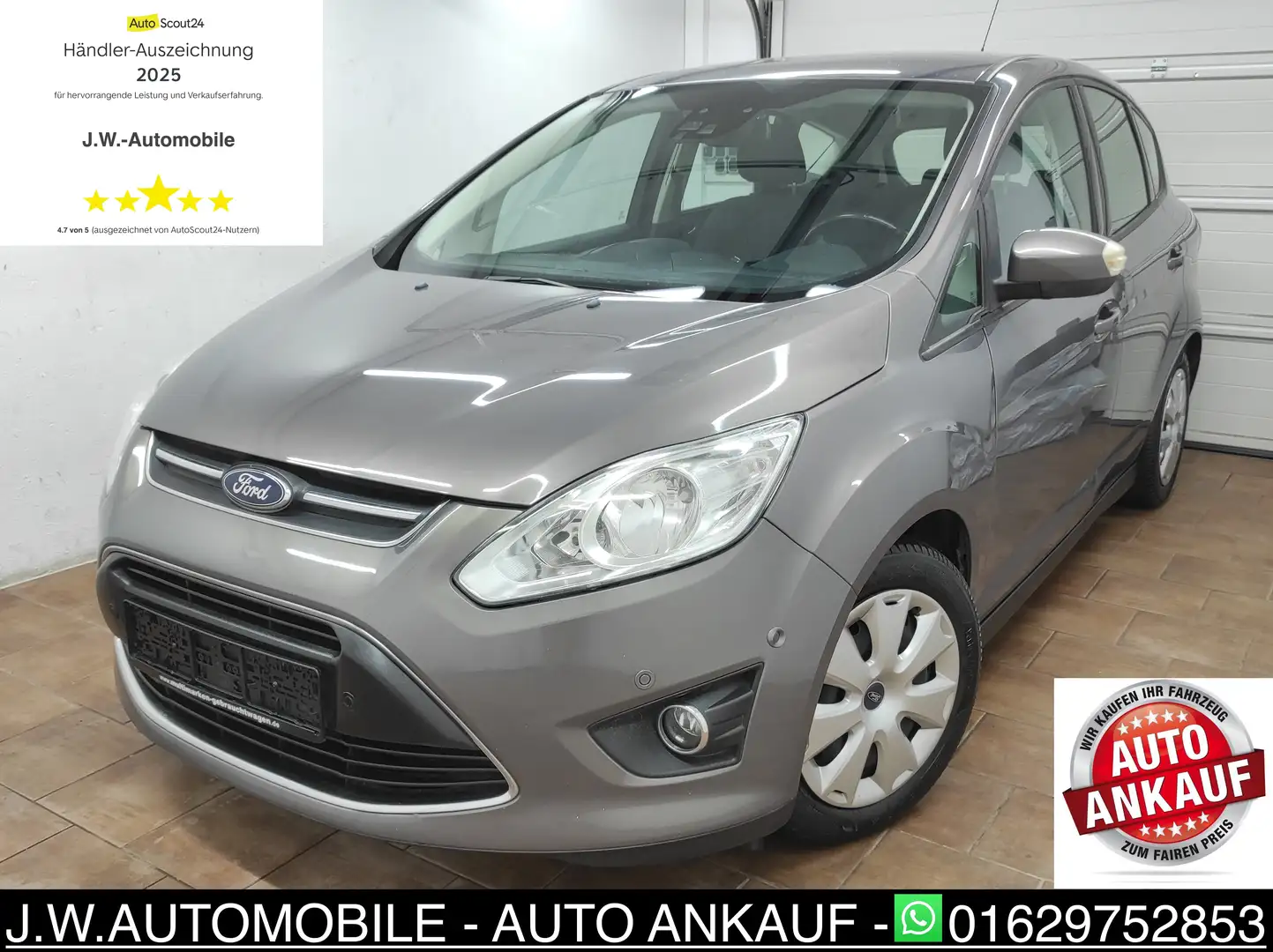 Ford C-Max 1.6 NAVI KLIMA 1-HAND EURO-5 AHK PDCv+h TEMP BC ZV Grau - 2