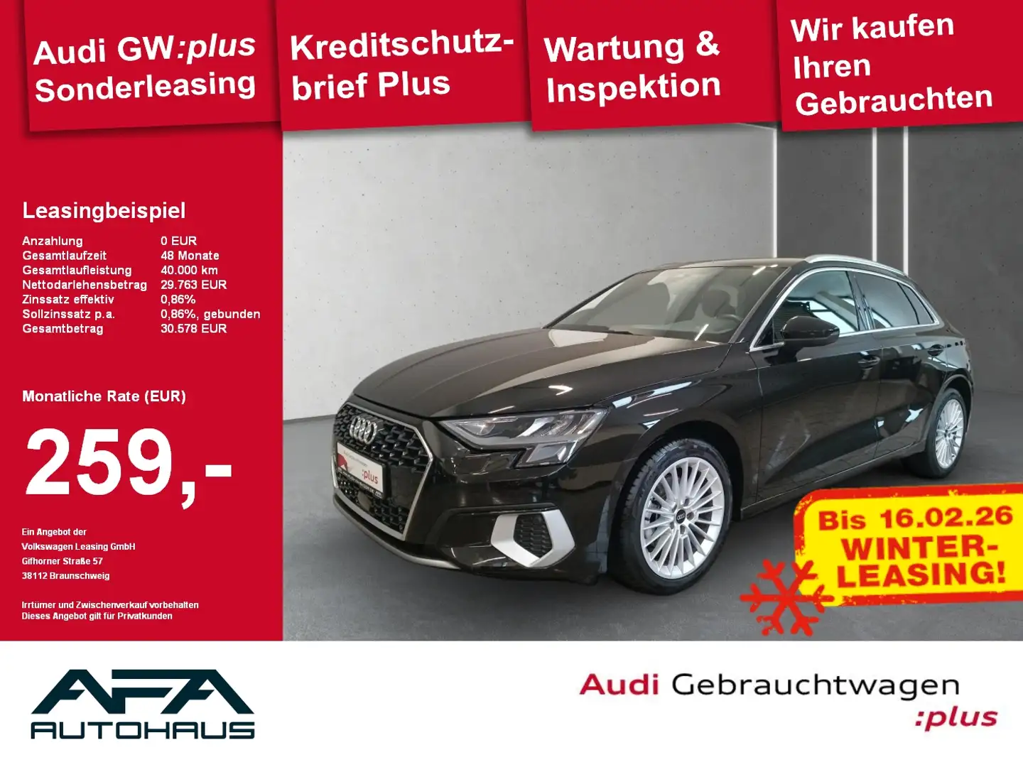 Audi A3 Sportback 35 TFSI Advan. S tr. AHK*Smart.Int Schwarz - 1