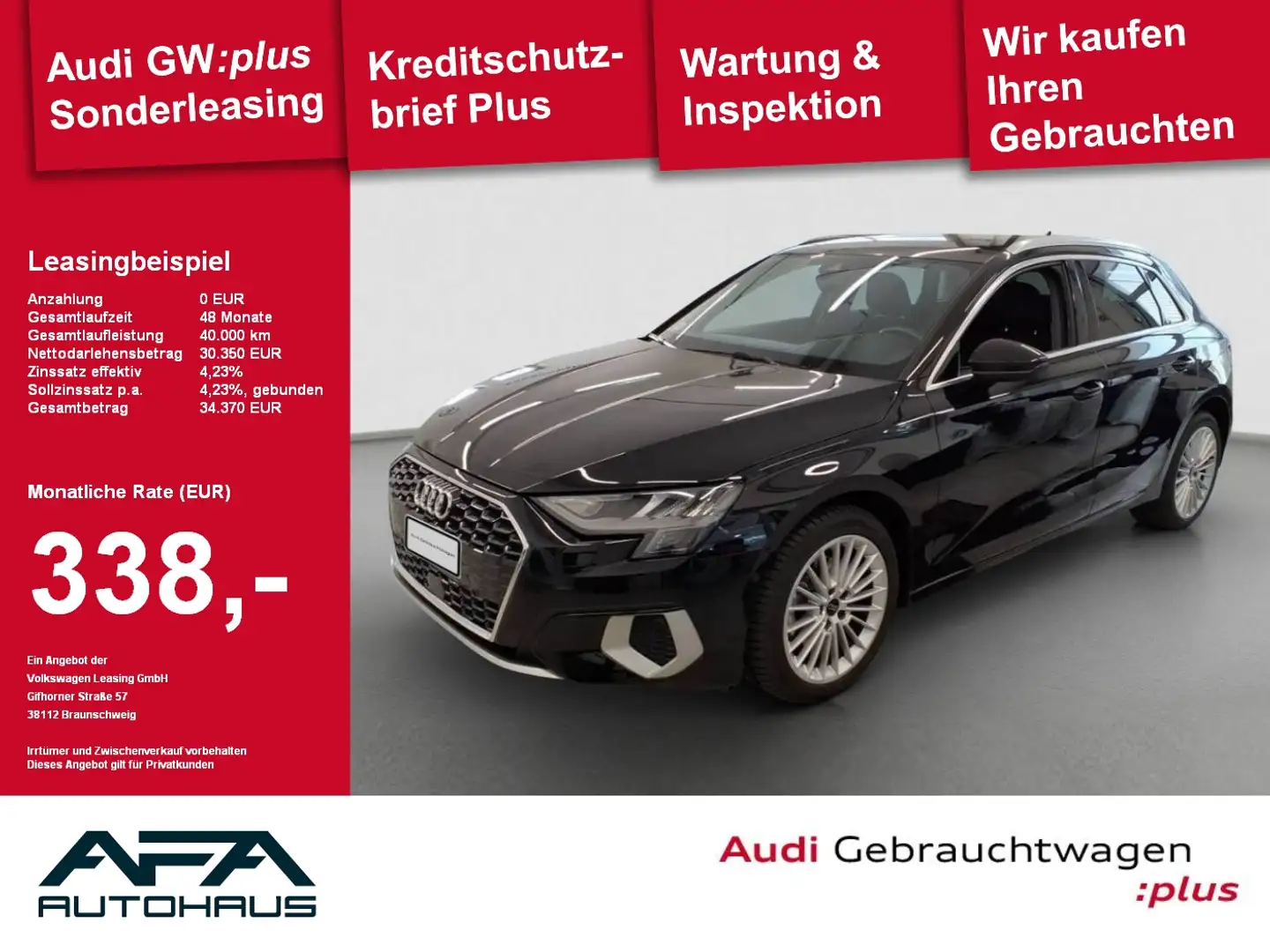 Audi A3 Sportback 35 TFSI Advan. S tr. AHK*Smart.Int Schwarz - 1
