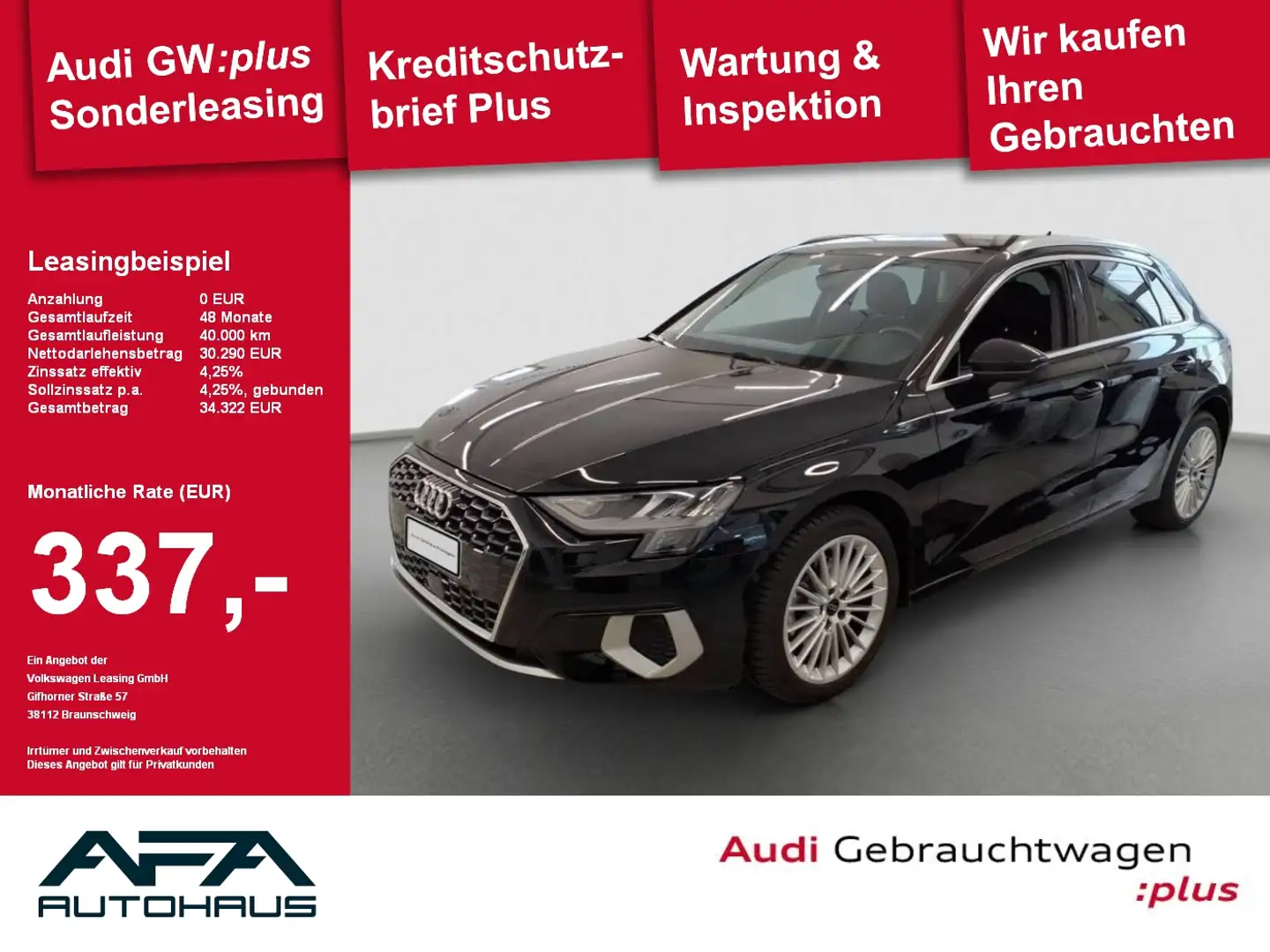 Audi A3 Sportback 35 TFSI Advan. S tr. AHK*Smart.Int Schwarz - 1