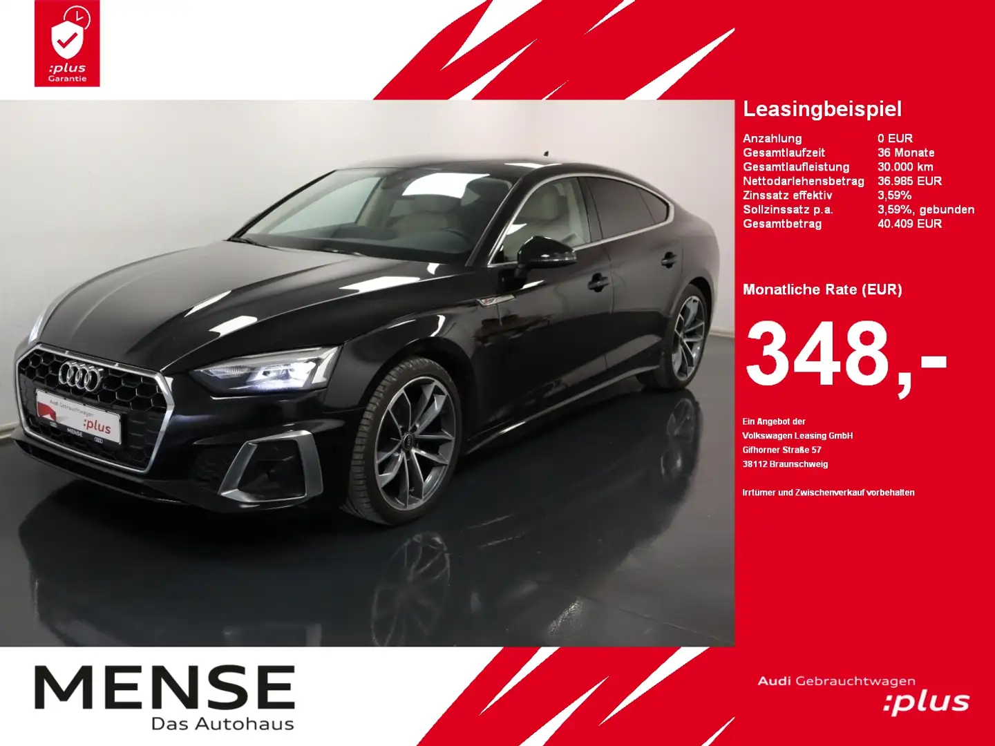 Audi A5 Sportback 40 g-tron S tronic S line |CarPlay Schwarz - 1